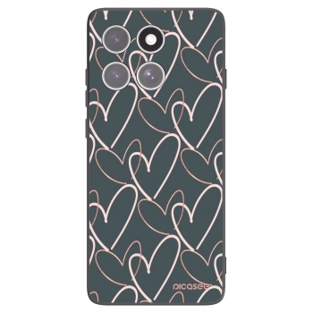 Picasee Μαύρη θήκη σιλικόνης για Motorola Edge 60 Fusion - Lots of love