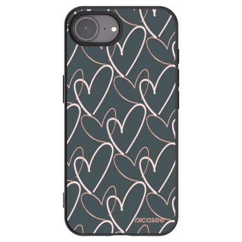 Picasee Μαύρη θήκη σιλικόνης για Apple iPhone 17e - Lots of love