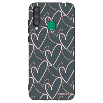 Picasee Μαύρη θήκη σιλικόνης για Honor 20 Lite - Lots of love
