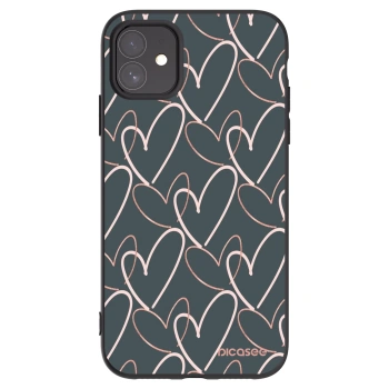 Picasee Μαύρη θήκη σιλικόνης για Apple iPhone 11 - Lots of love