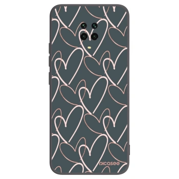 Picasee Μαύρη θήκη σιλικόνης για Xiaomi Redmi Note 9 Pro - Lots of love