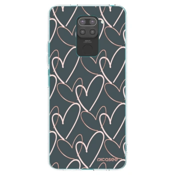 Picasee Μαύρη θήκη σιλικόνης για Xiaomi Redmi Note 9 - Lots of love