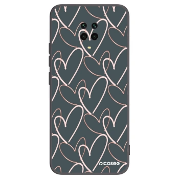 Picasee Μαύρη θήκη σιλικόνης για Xiaomi Redmi Note 9S - Lots of love