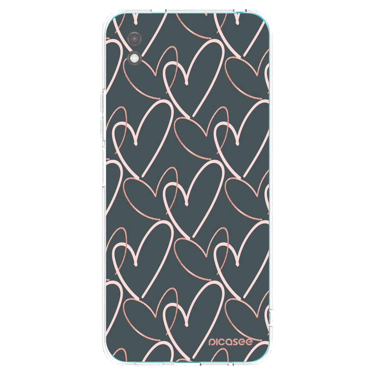 Picasee Μαύρη θήκη σιλικόνης για Xiaomi Redmi 9A - Lots of love