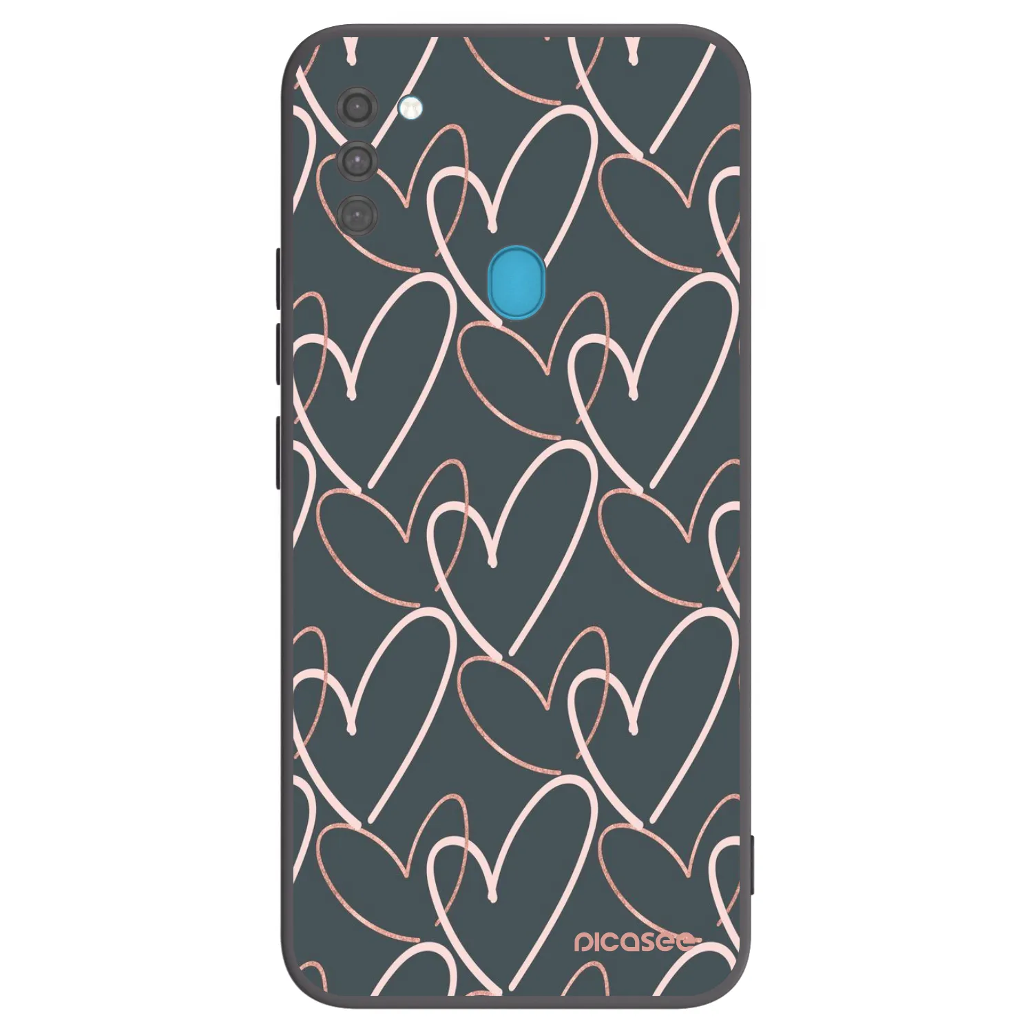 Picasee Μαύρη θήκη σιλικόνης για Samsung Galaxy M11 - Lots of love