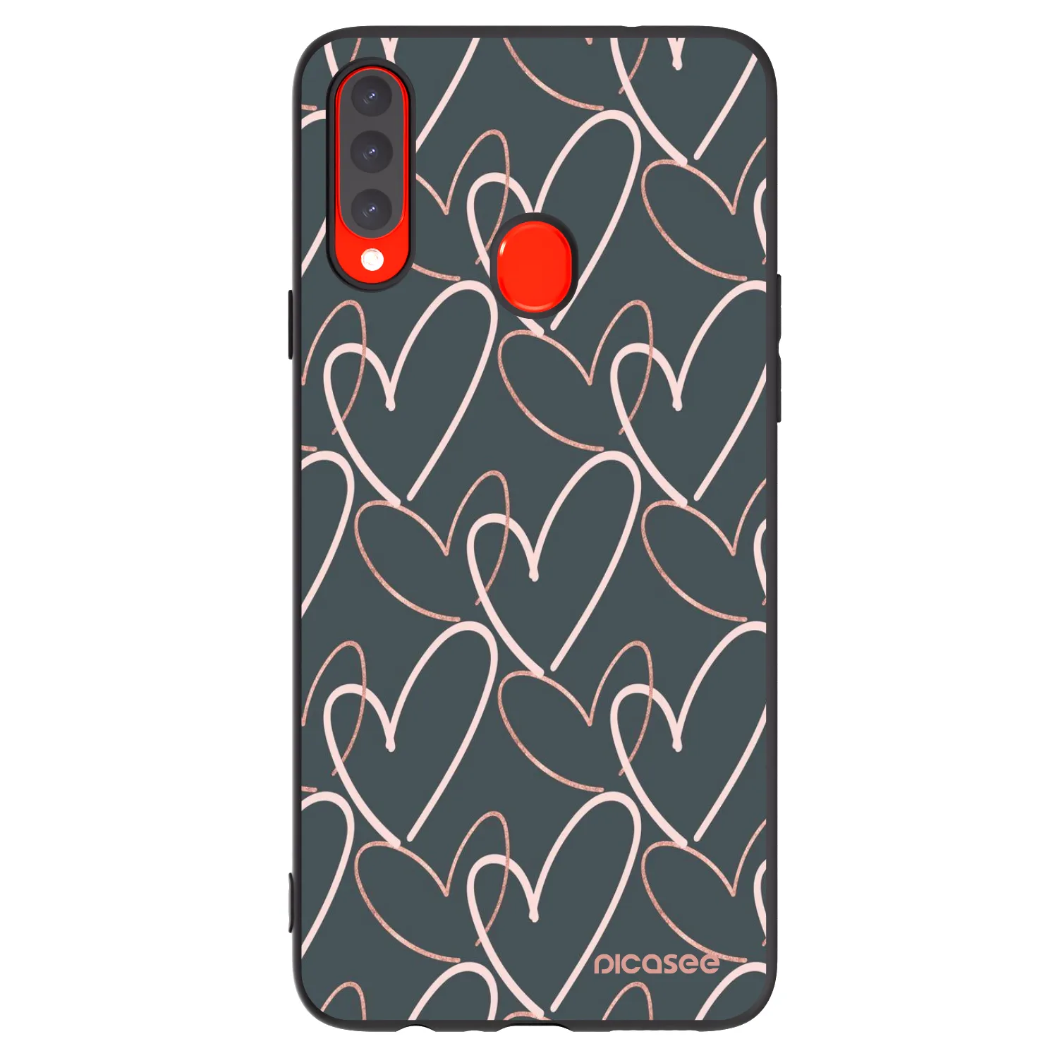 Picasee Μαύρη θήκη σιλικόνης για Samsung Galaxy A20s - Lots of love