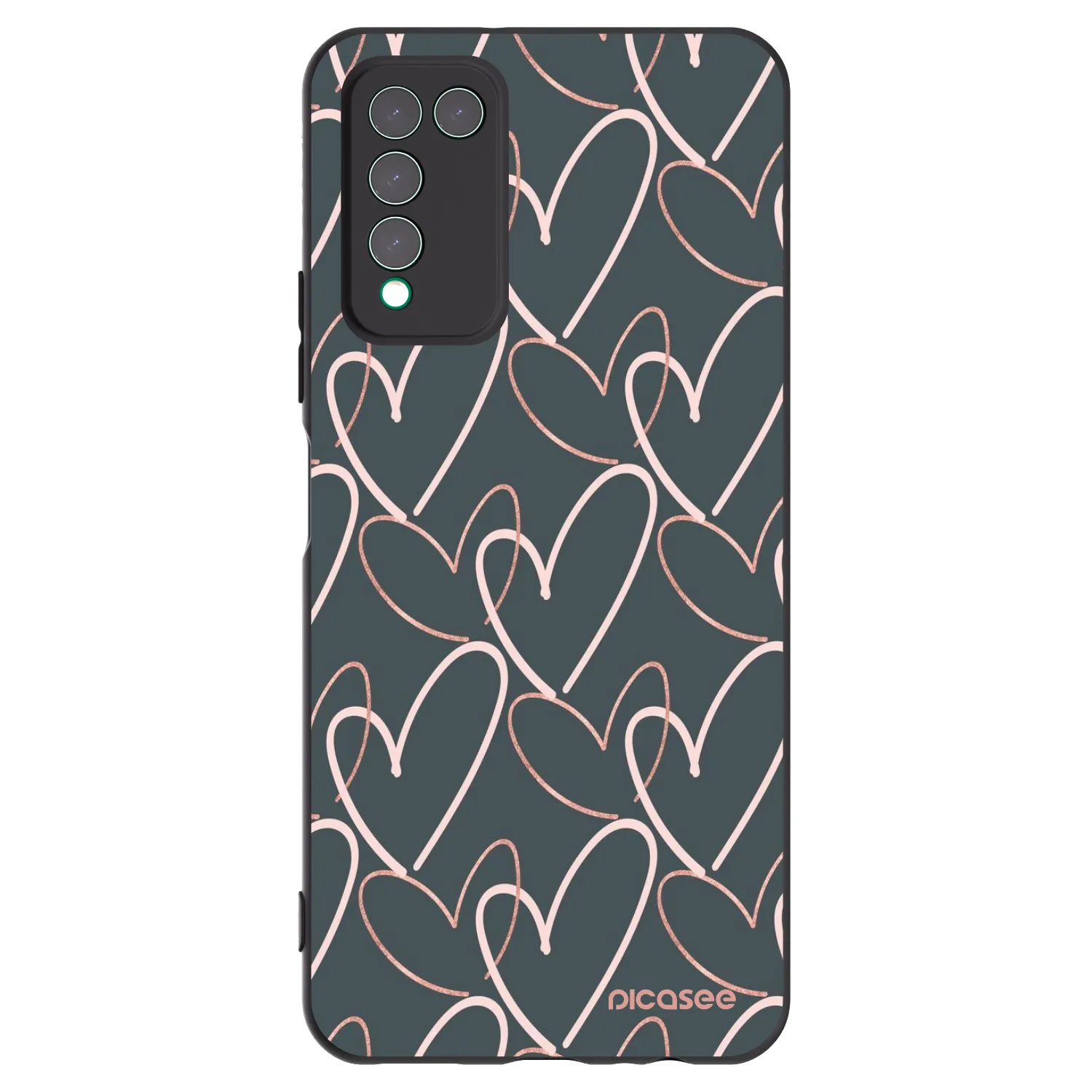 Picasee Μαύρη θήκη σιλικόνης για Honor 10X Lite - Lots of love