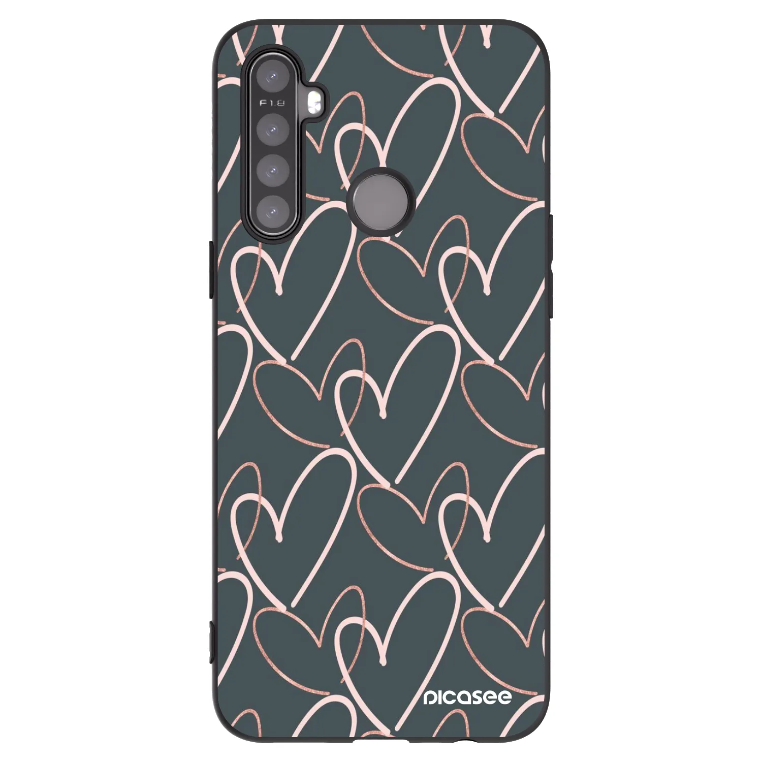 Picasee Μαύρη θήκη σιλικόνης για Realme 6i - Lots of love