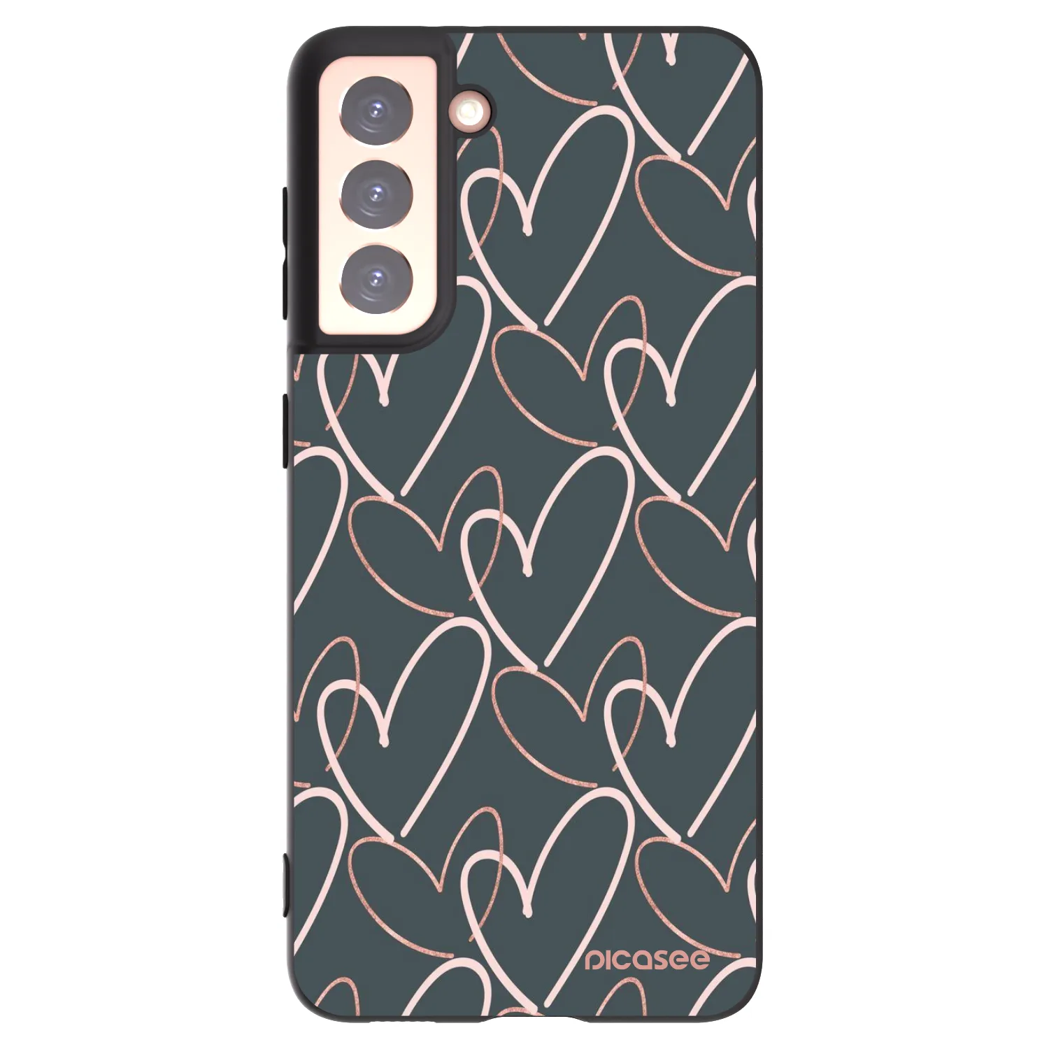 Picasee Μαύρη θήκη σιλικόνης για Samsung Galaxy S21 5G G991B - Lots of love