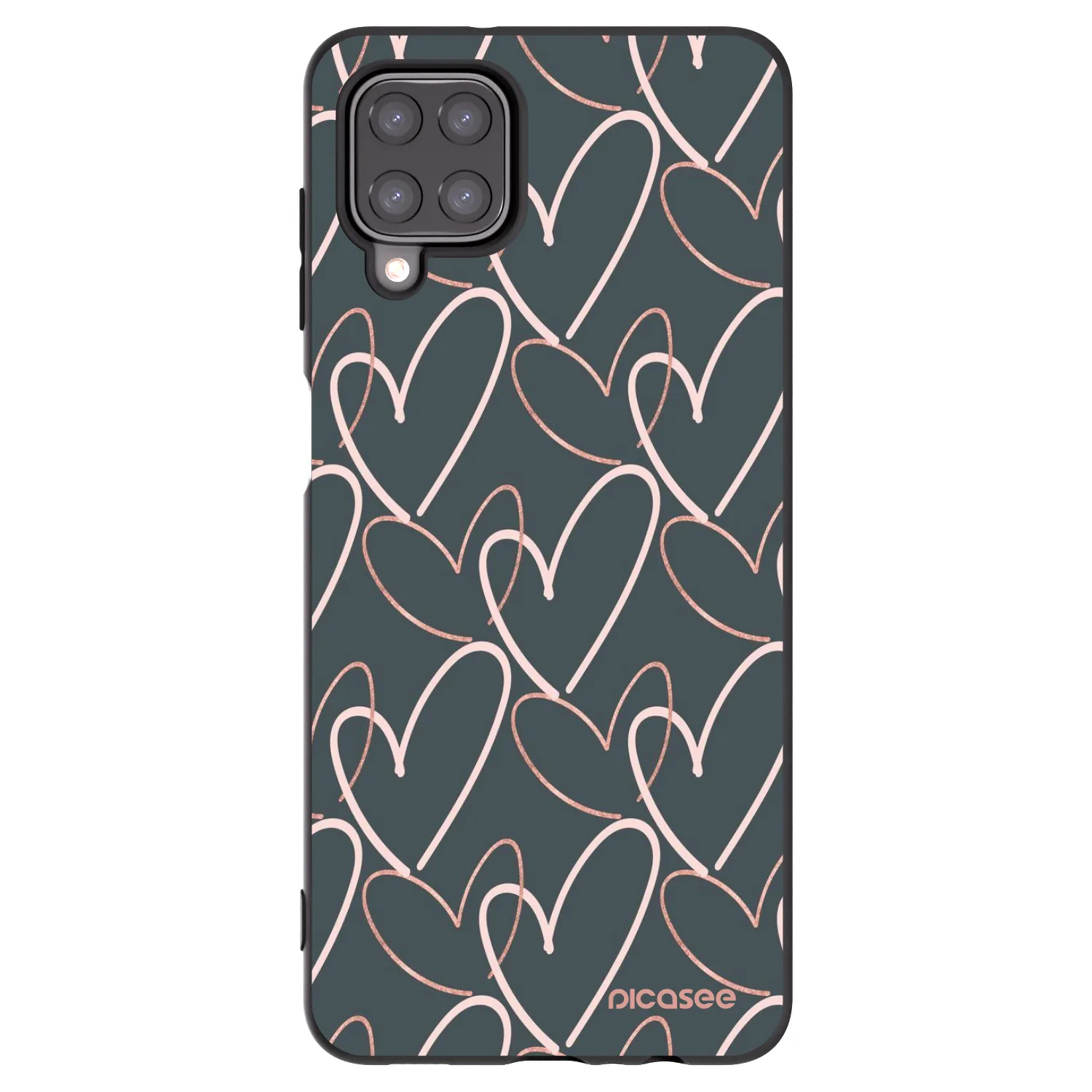 Picasee Μαύρη θήκη σιλικόνης για Samsung Galaxy A12 A125F - Lots of love