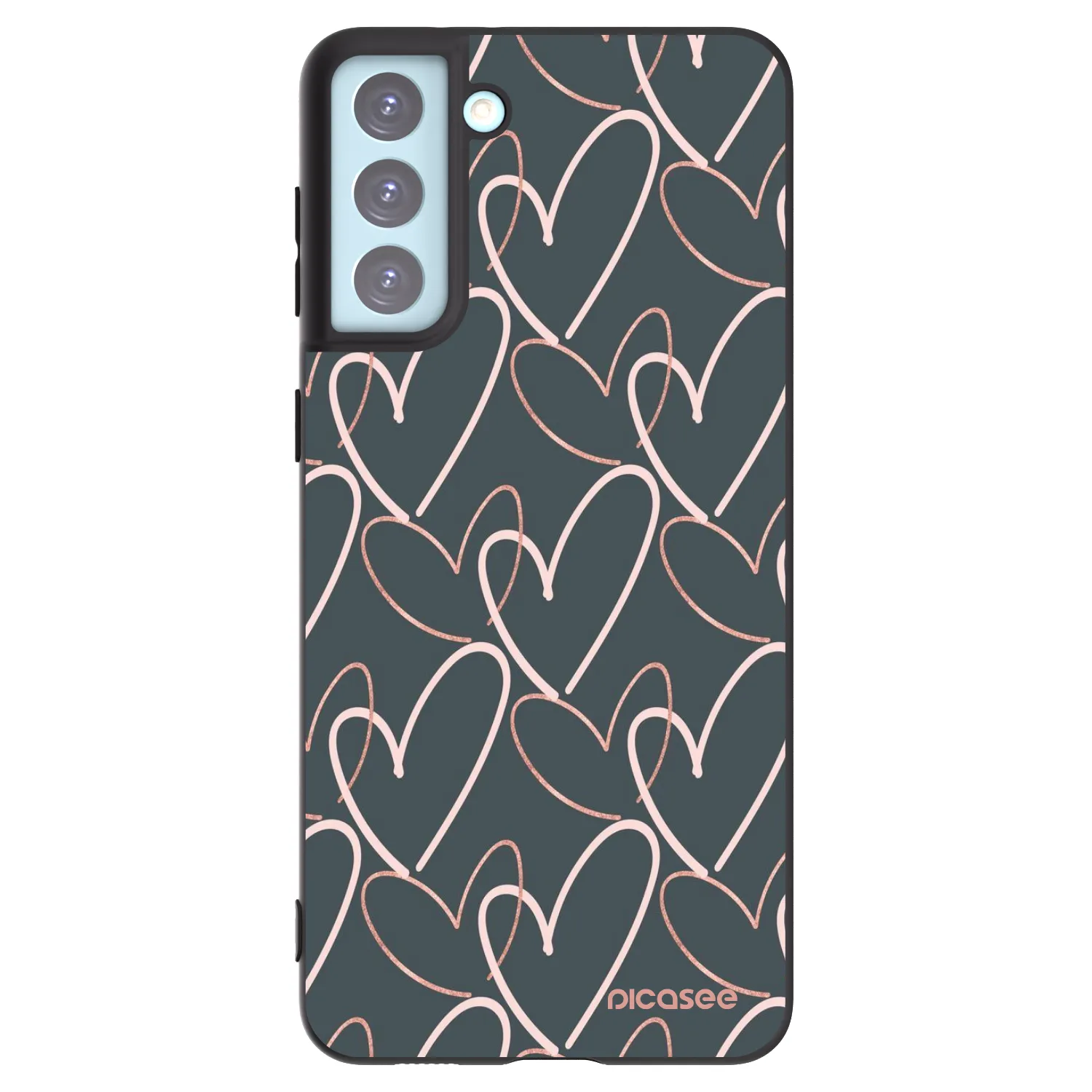 Picasee Μαύρη θήκη σιλικόνης για Samsung Galaxy S21+ 5G G996F - Lots of love