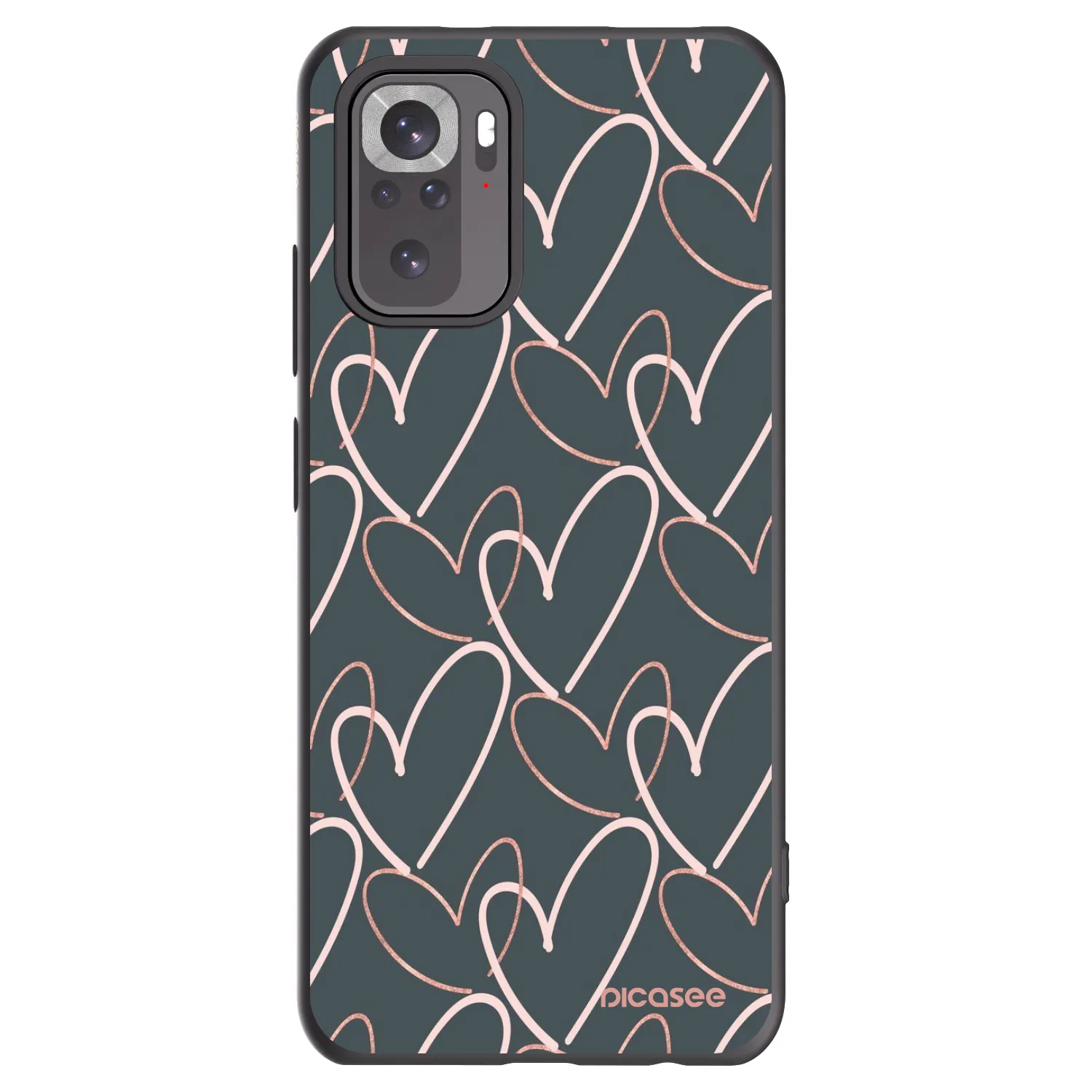 Picasee Μαύρη θήκη σιλικόνης για Xiaomi Redmi Note 10 - Lots of love