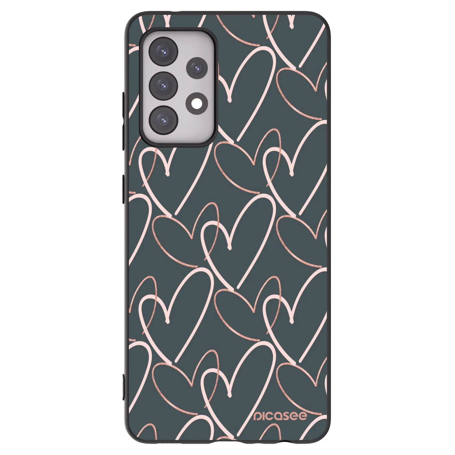 Picasee Μαύρη θήκη σιλικόνης για Samsung Galaxy A52 5G A525F - Lots of love