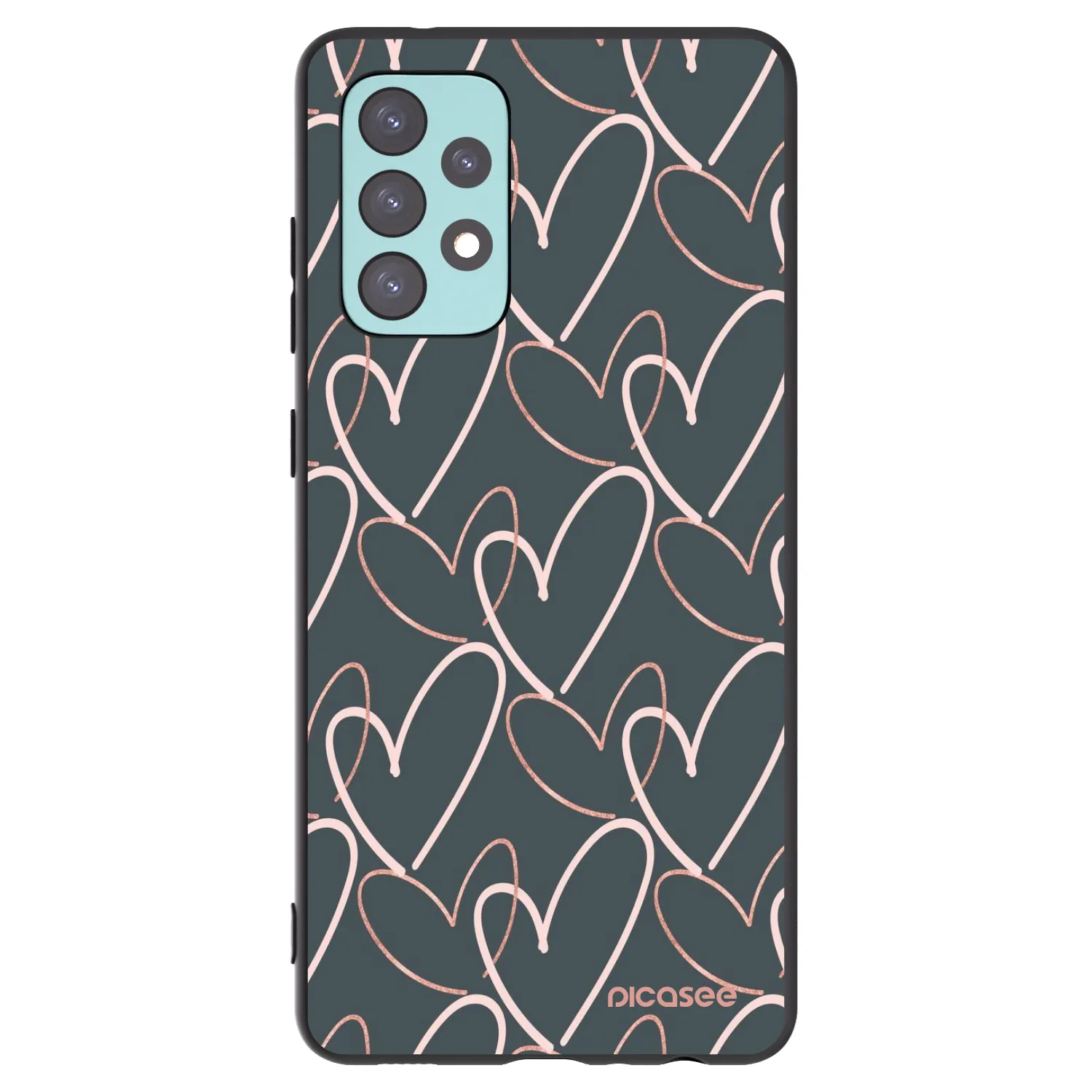 Picasee Μαύρη θήκη σιλικόνης για Samsung Galaxy A72 A725F - Lots of love