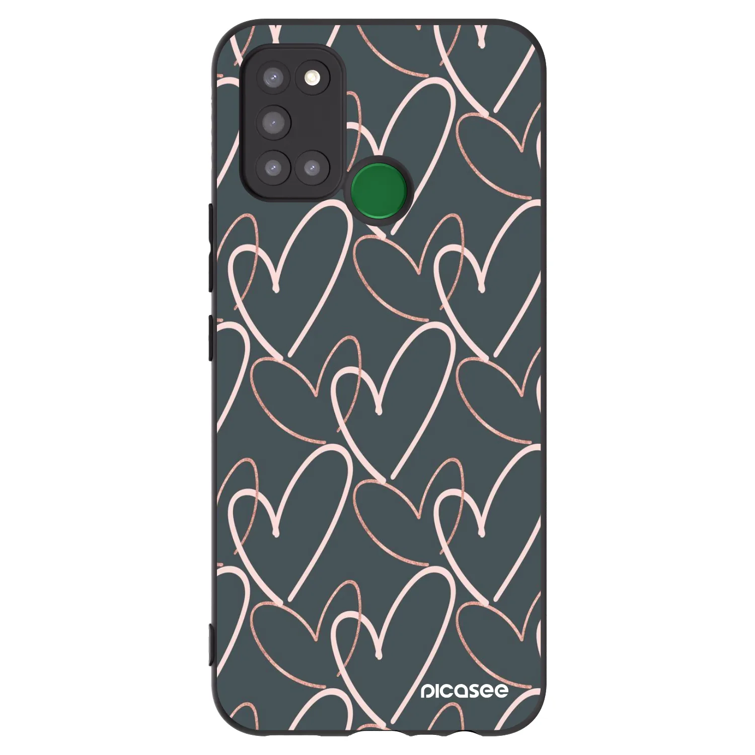 Picasee Μαύρη θήκη σιλικόνης για Realme 7i - Lots of love