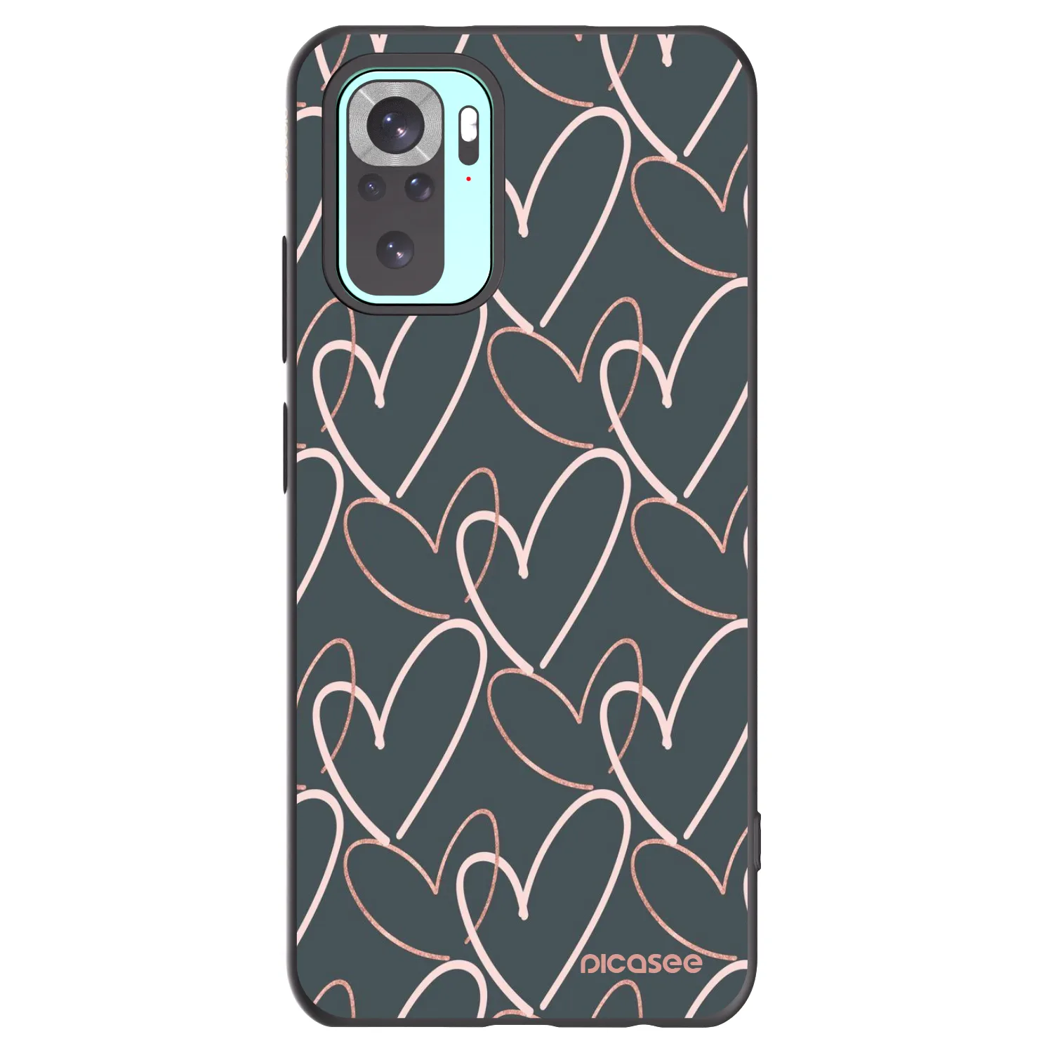 Picasee Μαύρη θήκη σιλικόνης για Xiaomi Redmi Note 10 Pro - Lots of love