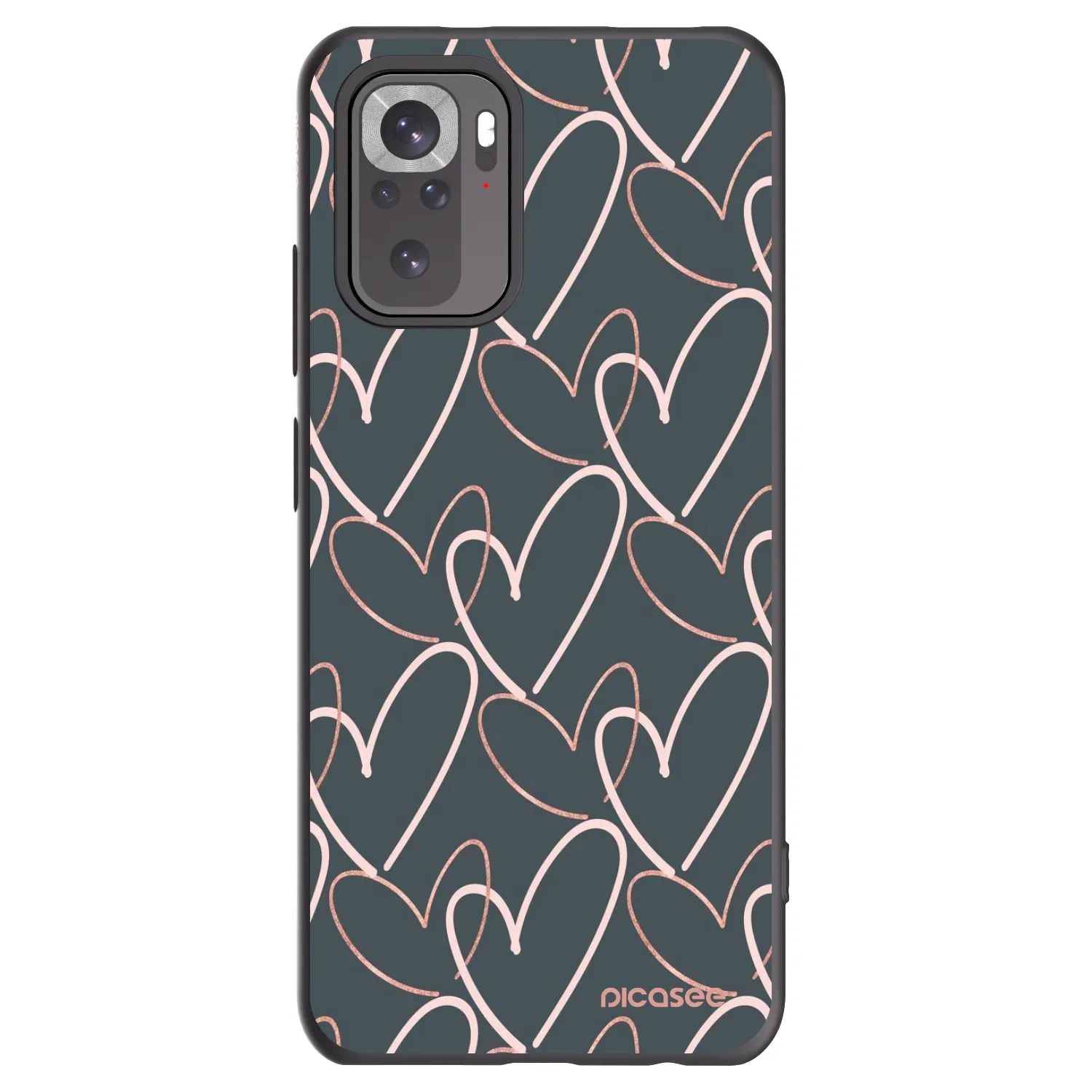 Picasee Μαύρη θήκη σιλικόνης για Xiaomi Redmi Note 10S - Lots of love