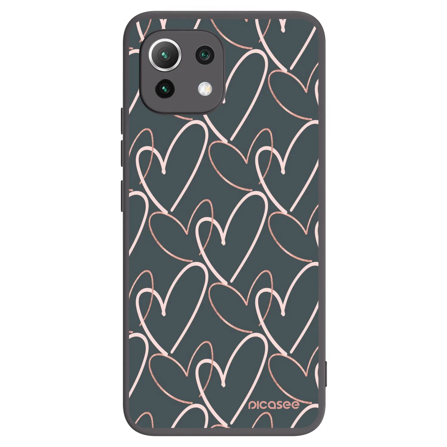 Picasee Μαύρη θήκη σιλικόνης για Xiaomi Mi 11 Lite - Lots of love