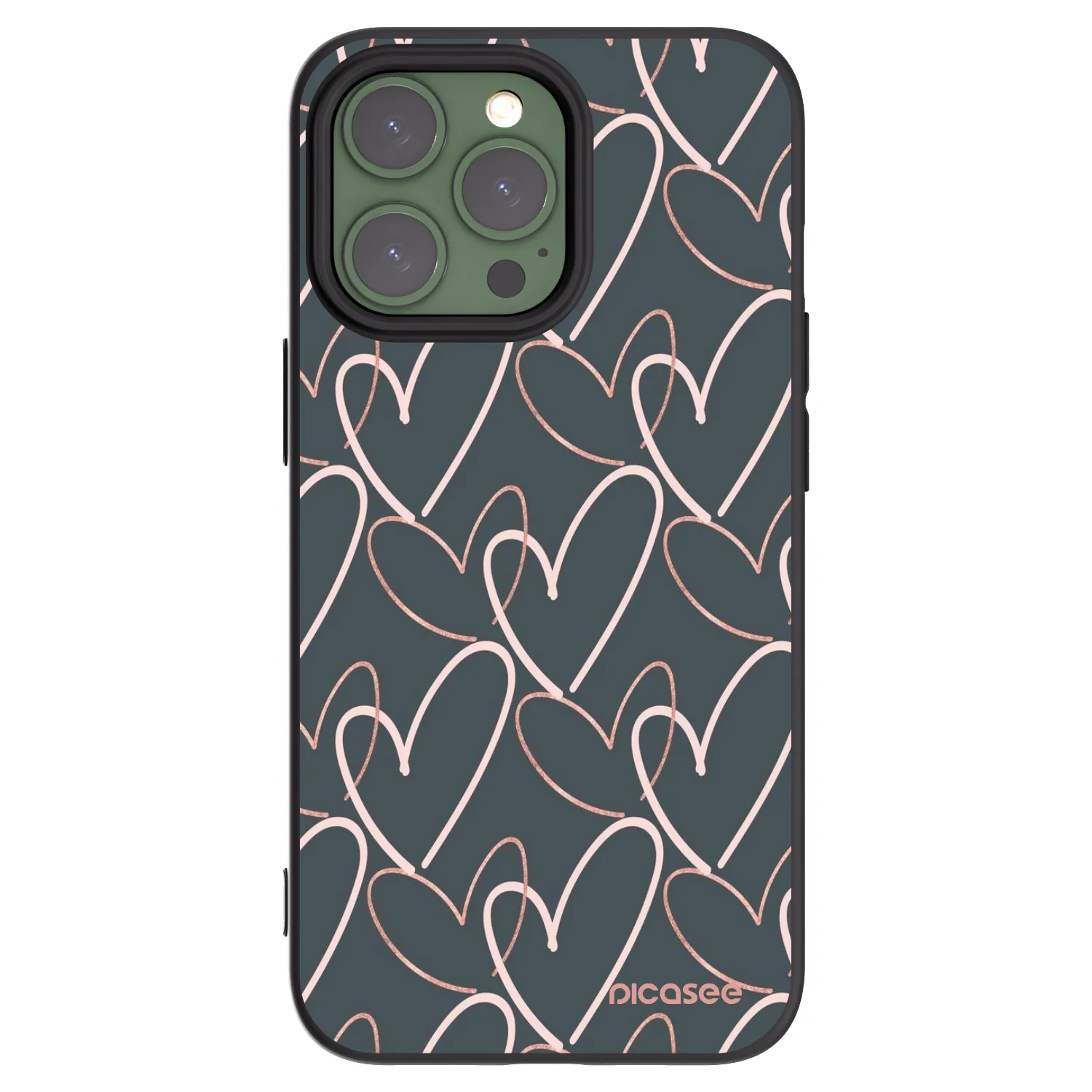 Picasee Μαύρη θήκη σιλικόνης για Apple iPhone 13 Pro - Lots of love