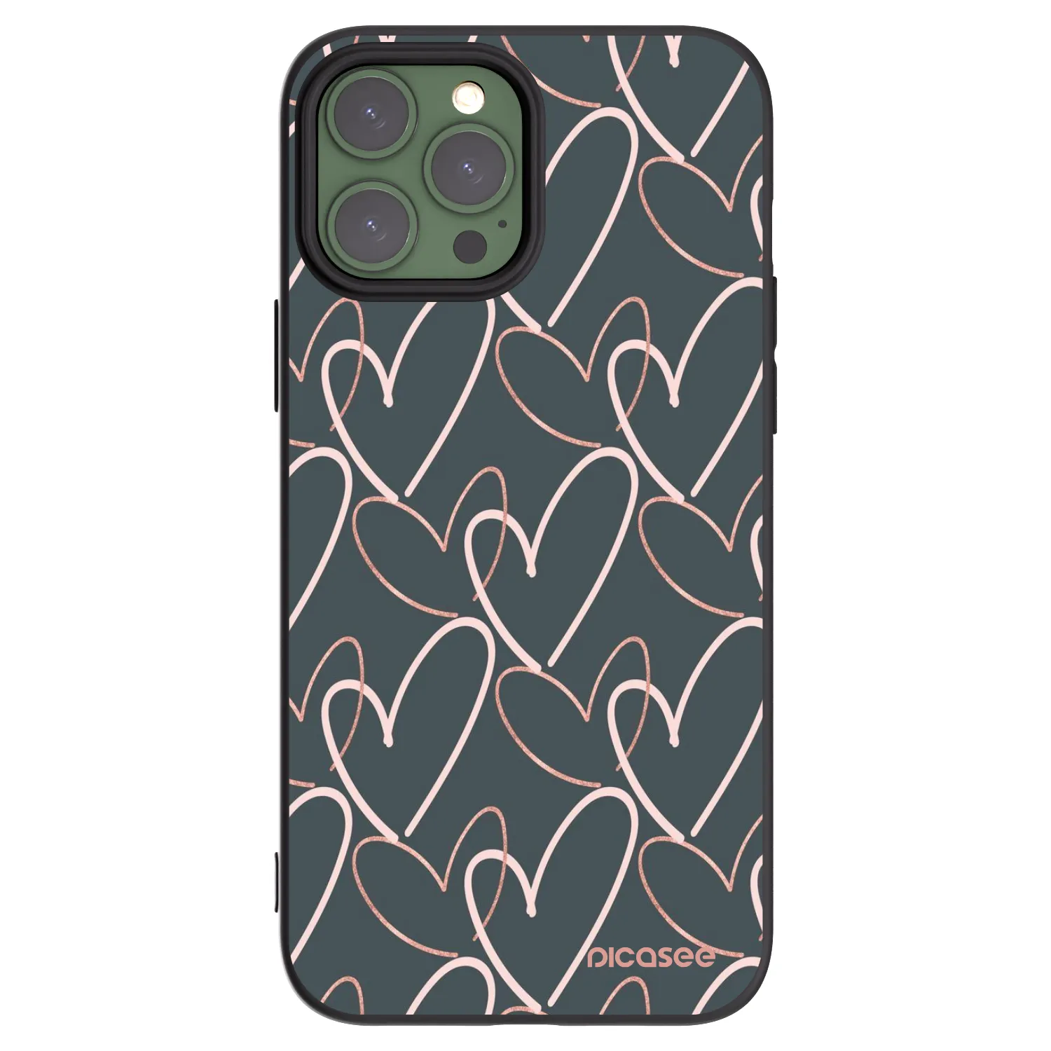 Picasee Μαύρη θήκη σιλικόνης για Apple iPhone 13 Pro Max - Lots of love