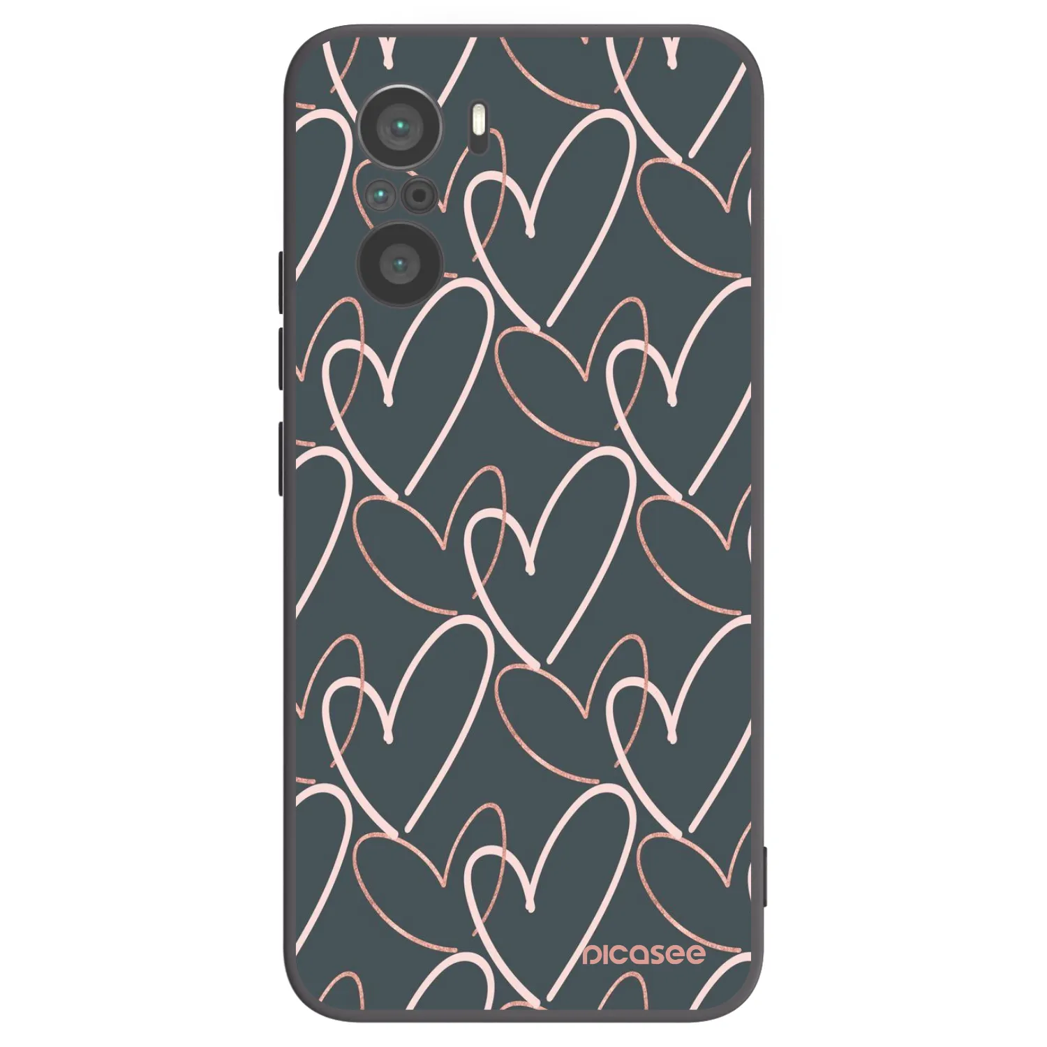 Picasee Μαύρη θήκη σιλικόνης για Xiaomi Poco F3 - Lots of love