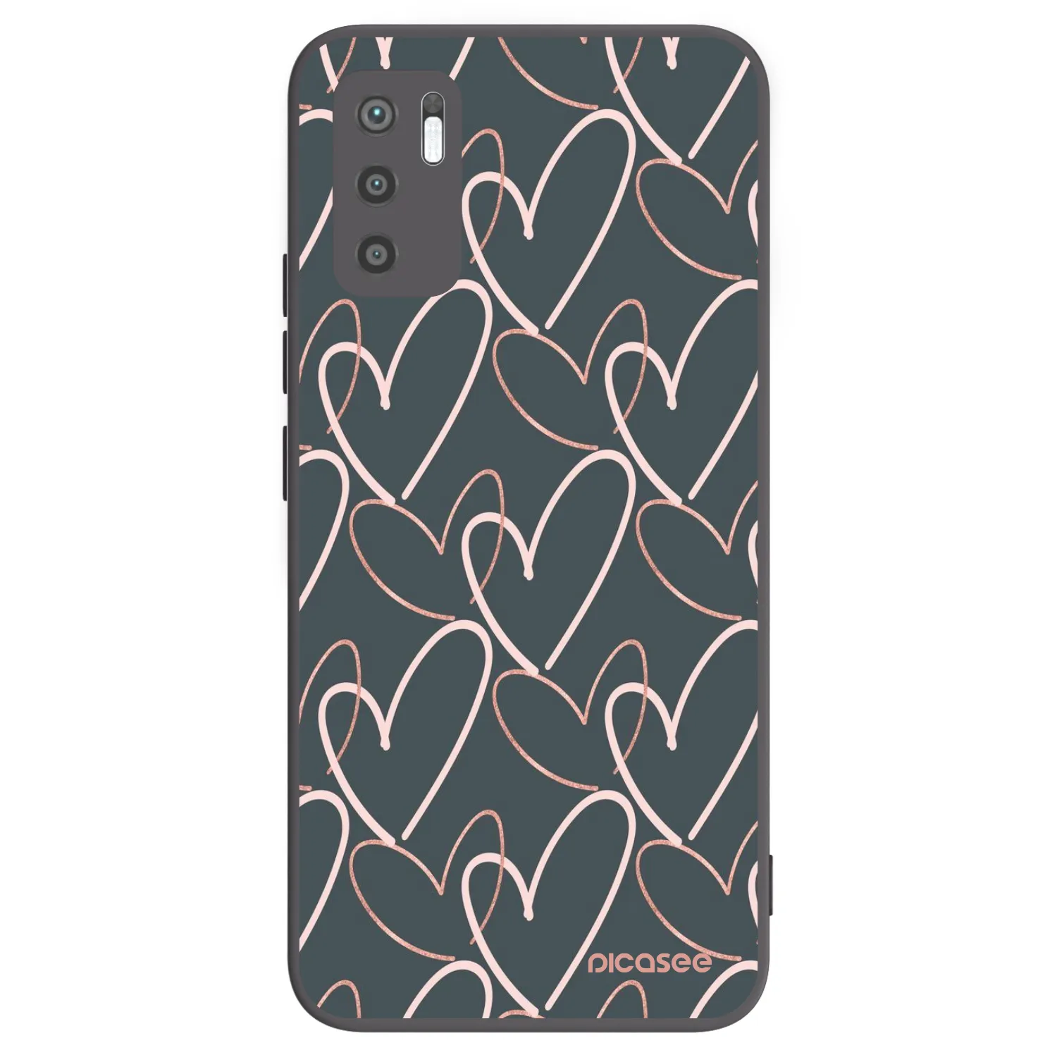 Picasee Μαύρη θήκη σιλικόνης για Xiaomi Redmi Note 10 5G - Lots of love