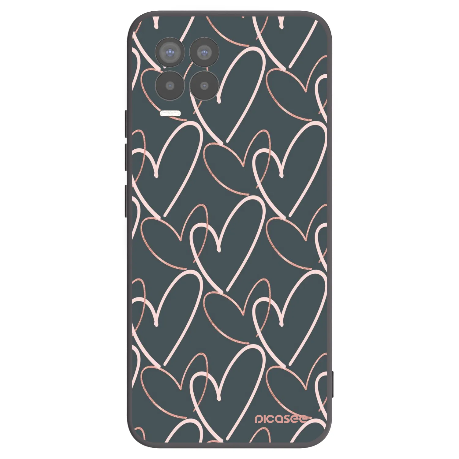Picasee Μαύρη θήκη σιλικόνης για Realme 8 Pro - Lots of love