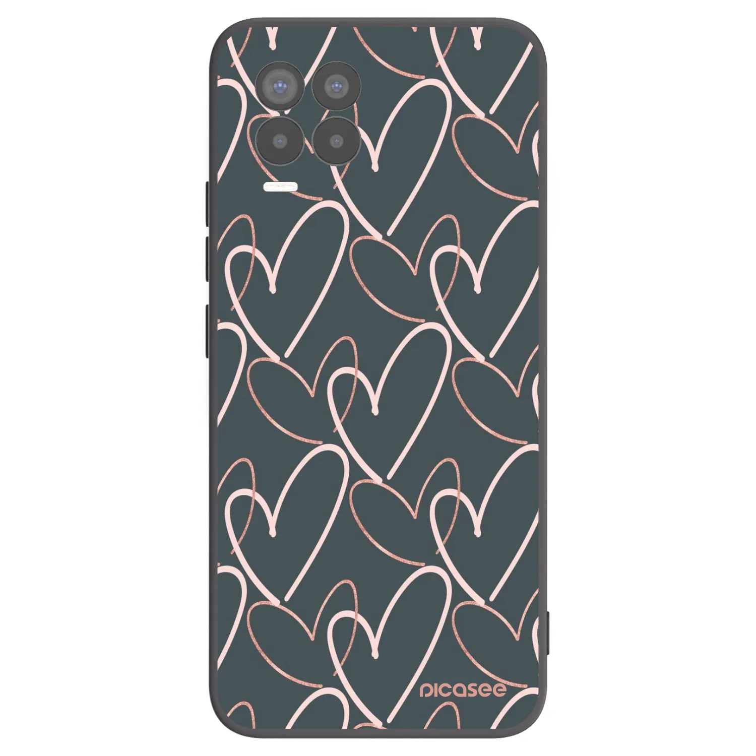 Picasee Μαύρη θήκη σιλικόνης για Realme 8 4G - Lots of love