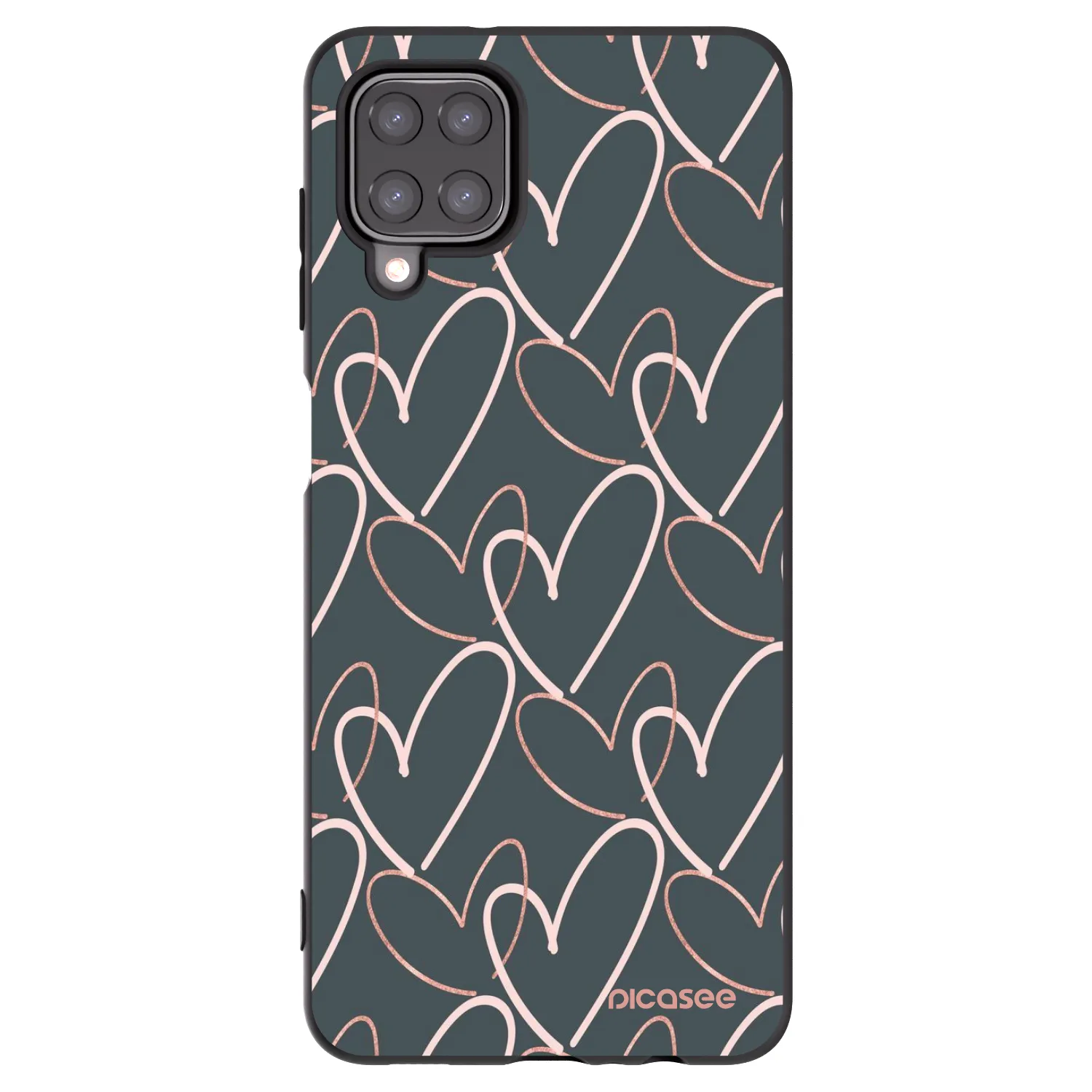 Picasee Μαύρη θήκη σιλικόνης για Samsung Galaxy M12 M127F - Lots of love
