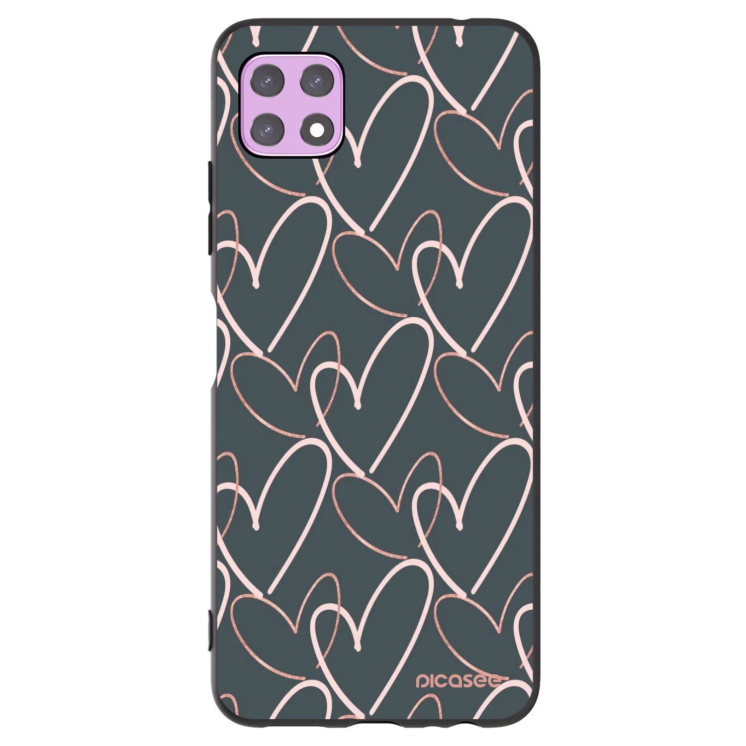 Picasee Μαύρη θήκη σιλικόνης για Samsung Galaxy A22 A226B 5G - Lots of love