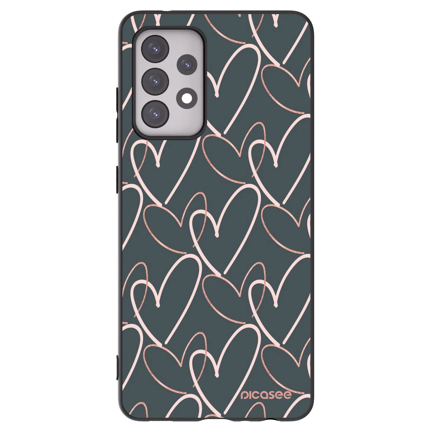 Picasee Μαύρη θήκη σιλικόνης για Samsung Galaxy A52s 5G A528B - Lots of love