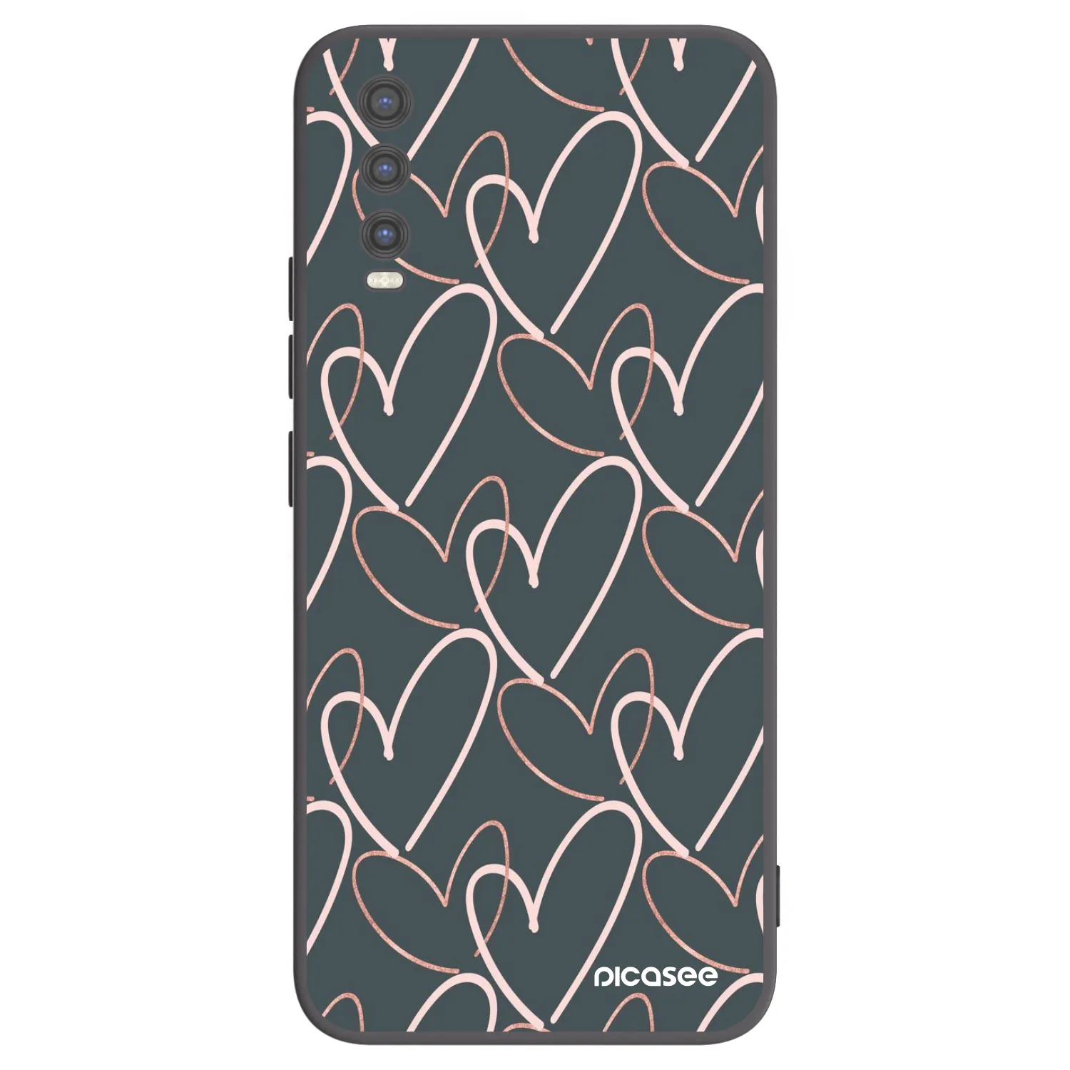 Picasee Μαύρη θήκη σιλικόνης για Vivo Y20s - Lots of love