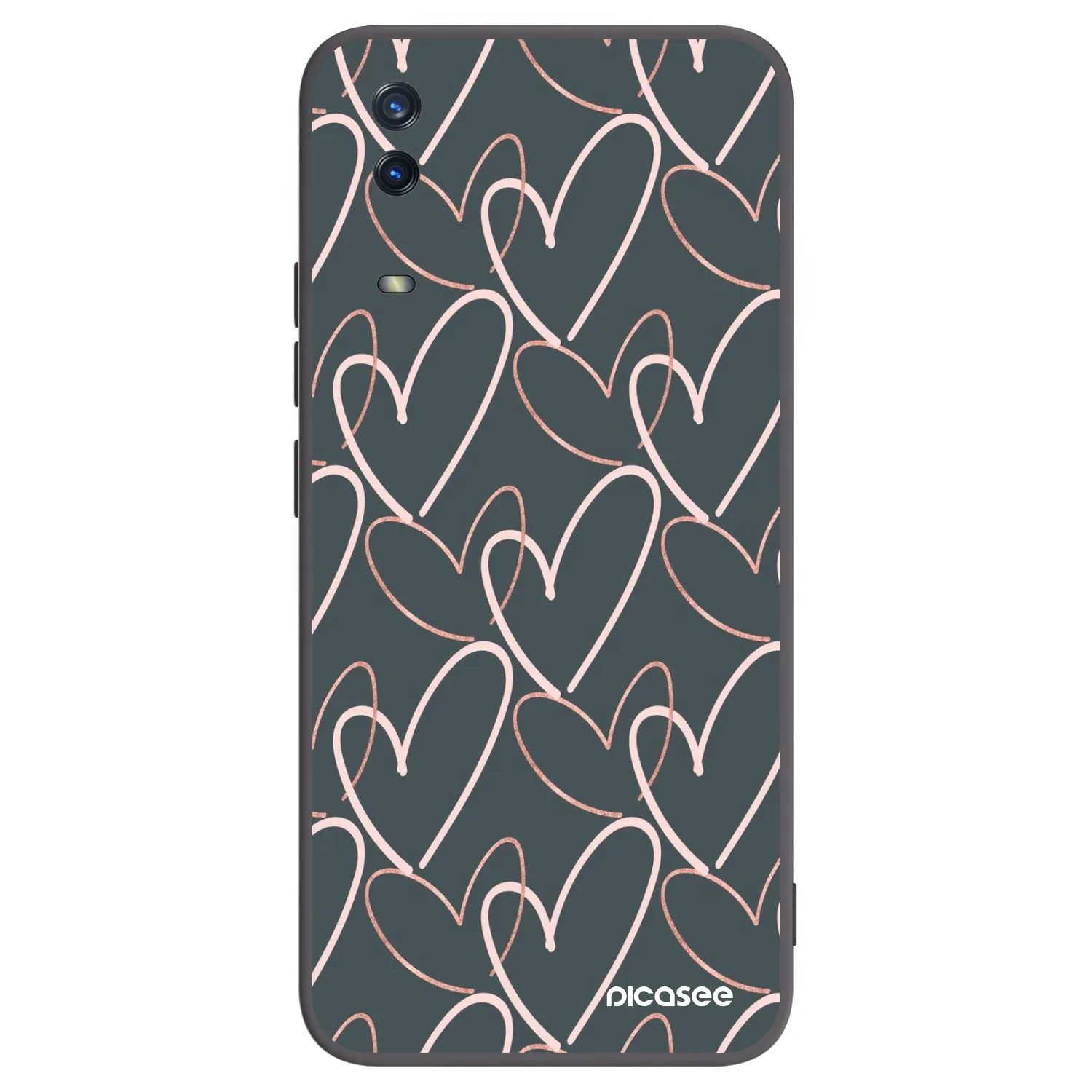 Picasee Μαύρη θήκη σιλικόνης για Vivo Y11s - Lots of love