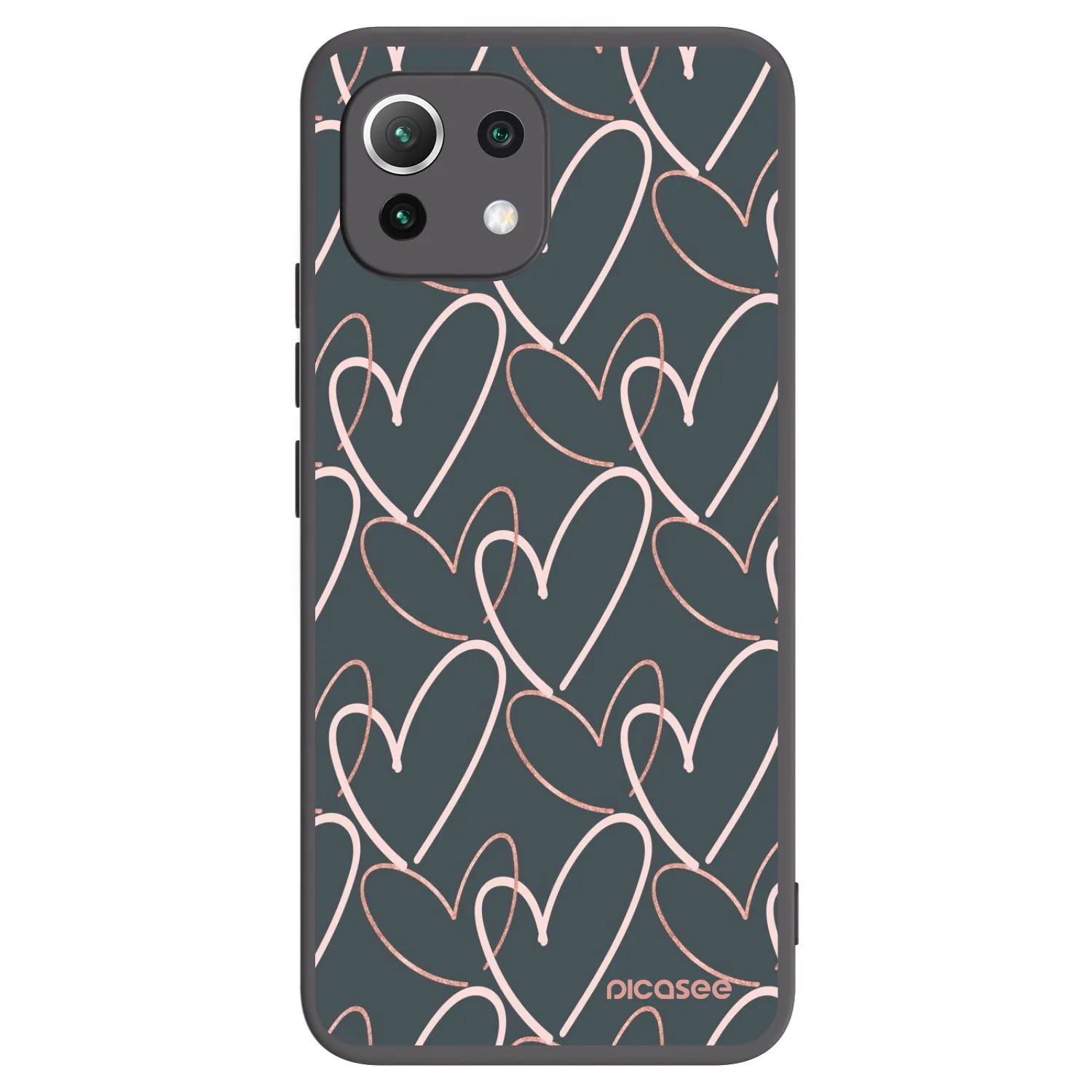 Picasee Μαύρη θήκη σιλικόνης για Xiaomi 11 Lite 5G NE - Lots of love