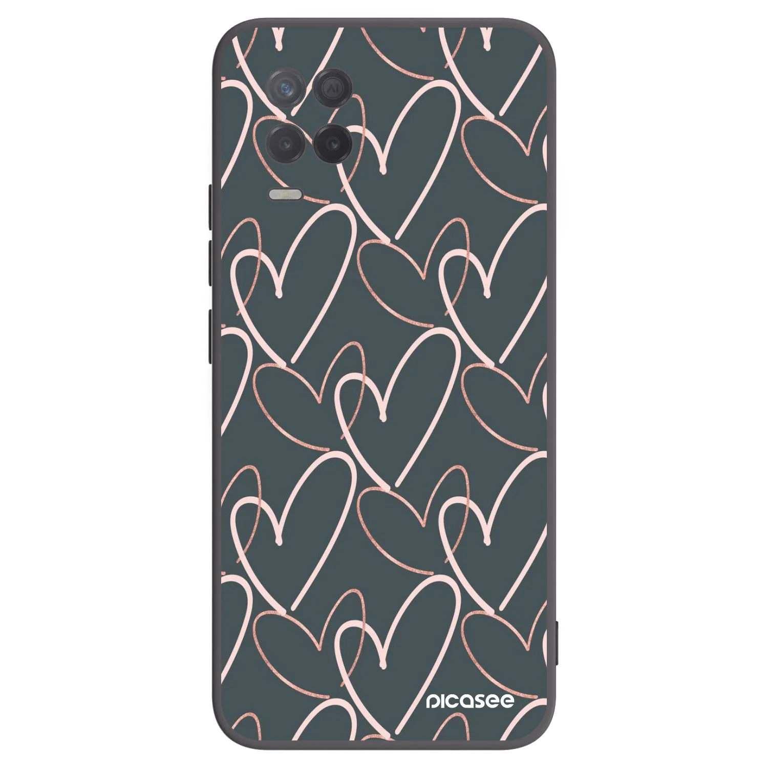 Picasee Μαύρη θήκη σιλικόνης για Realme 8 5G - Lots of love