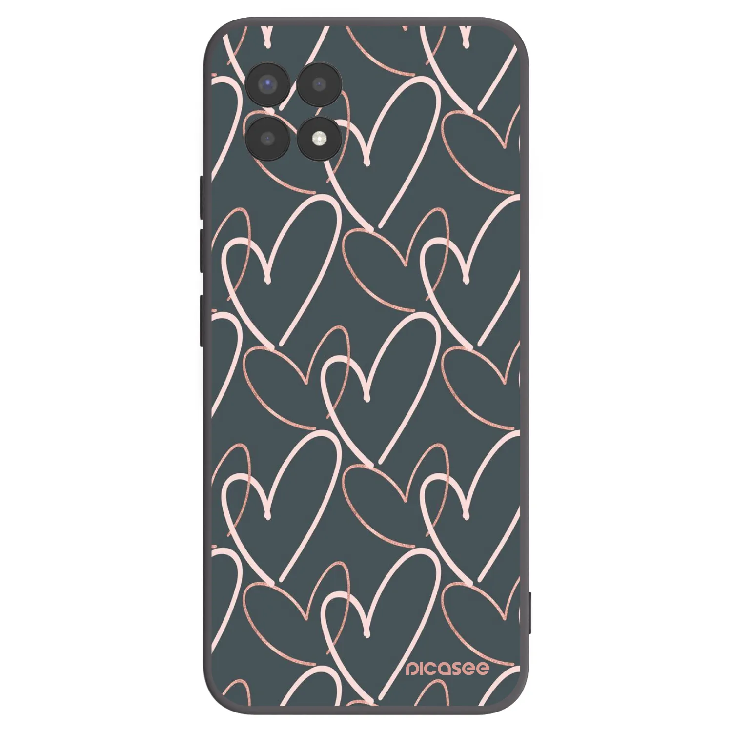 Picasee Μαύρη θήκη σιλικόνης για Realme 8i - Lots of love