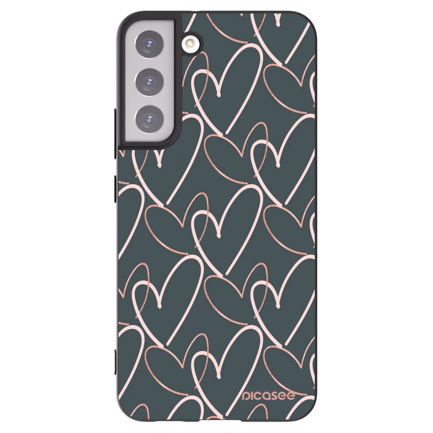 Picasee Μαύρη θήκη σιλικόνης για Samsung Galaxy S22+ 5G - Lots of love