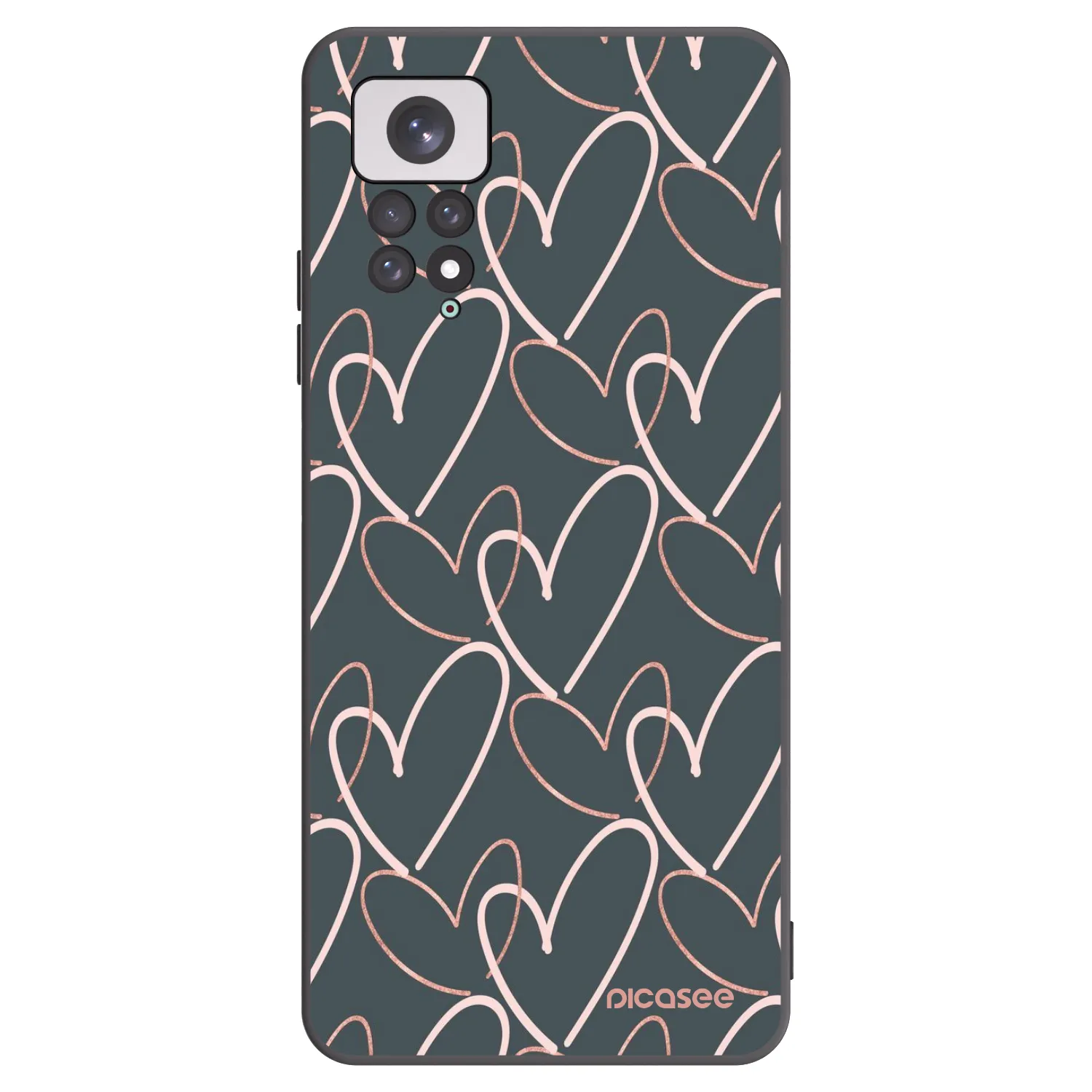 Picasee Μαύρη θήκη σιλικόνης για Xiaomi Redmi Note 11 - Lots of love