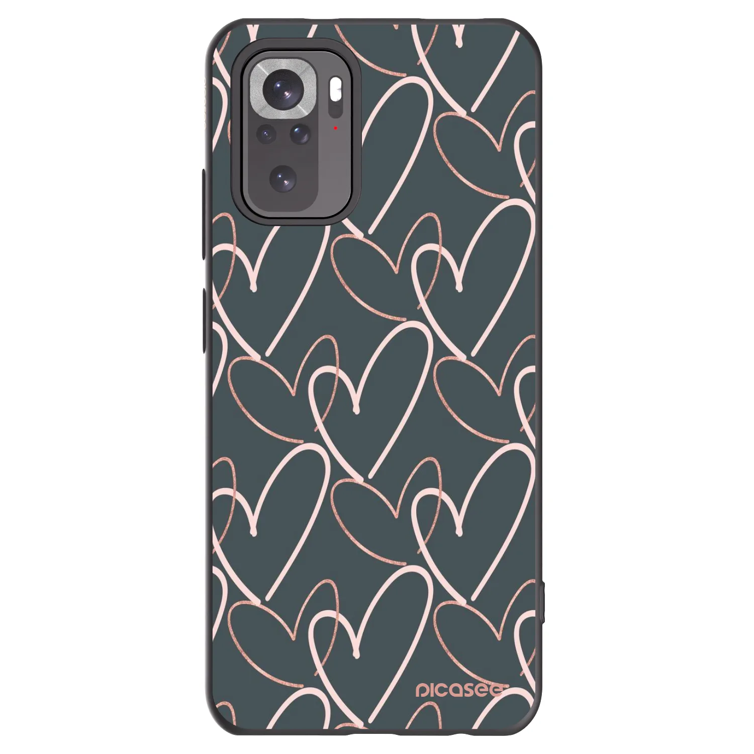 Picasee Μαύρη θήκη σιλικόνης για Xiaomi Redmi Note 11S 4G - Lots of love