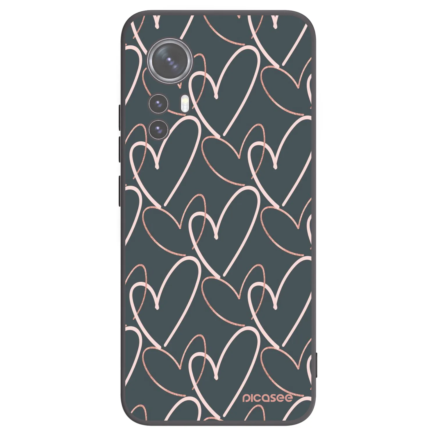 Picasee Μαύρη θήκη σιλικόνης για Xiaomi 12 - Lots of love