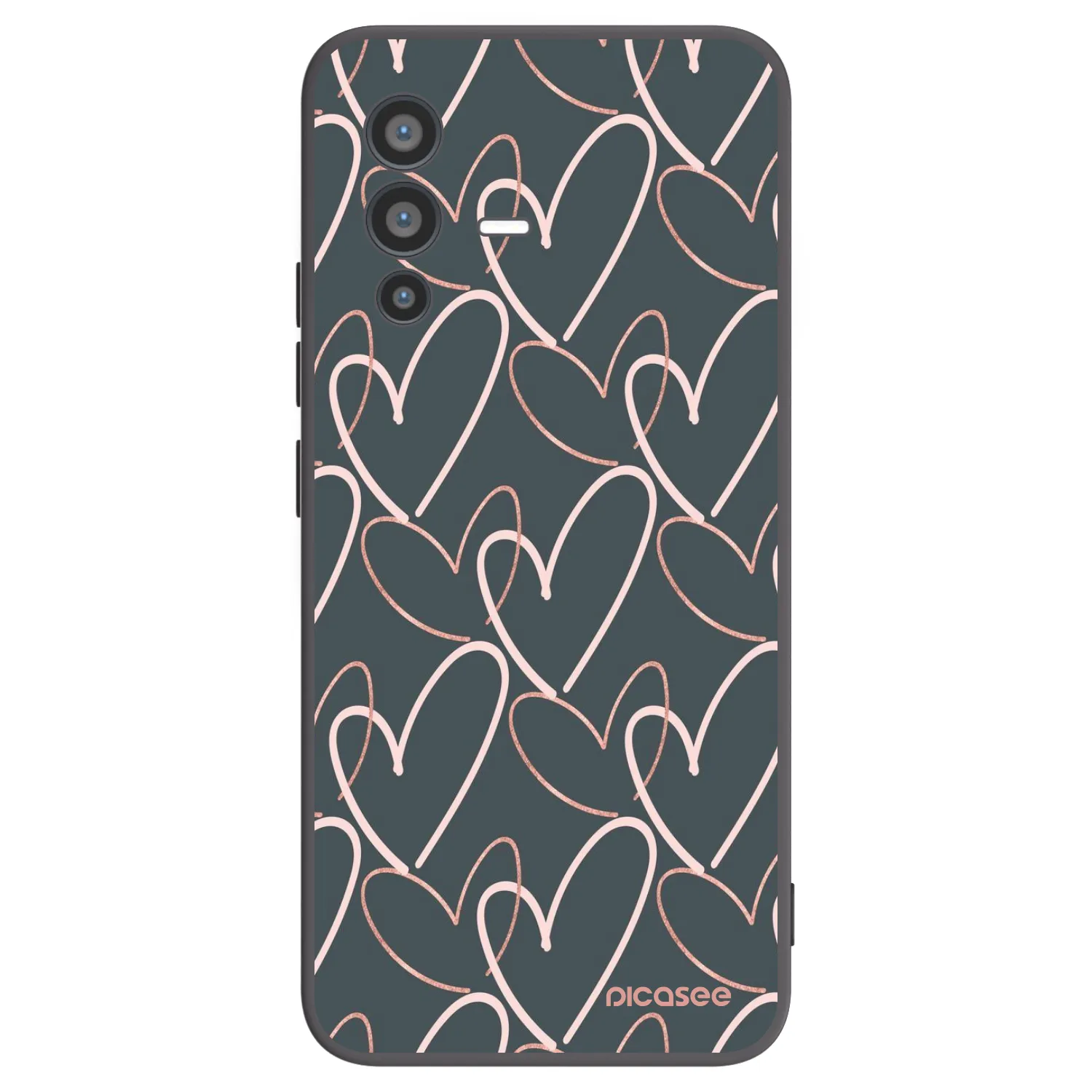 Picasee Μαύρη θήκη σιλικόνης για Vivo V23 5G - Lots of love