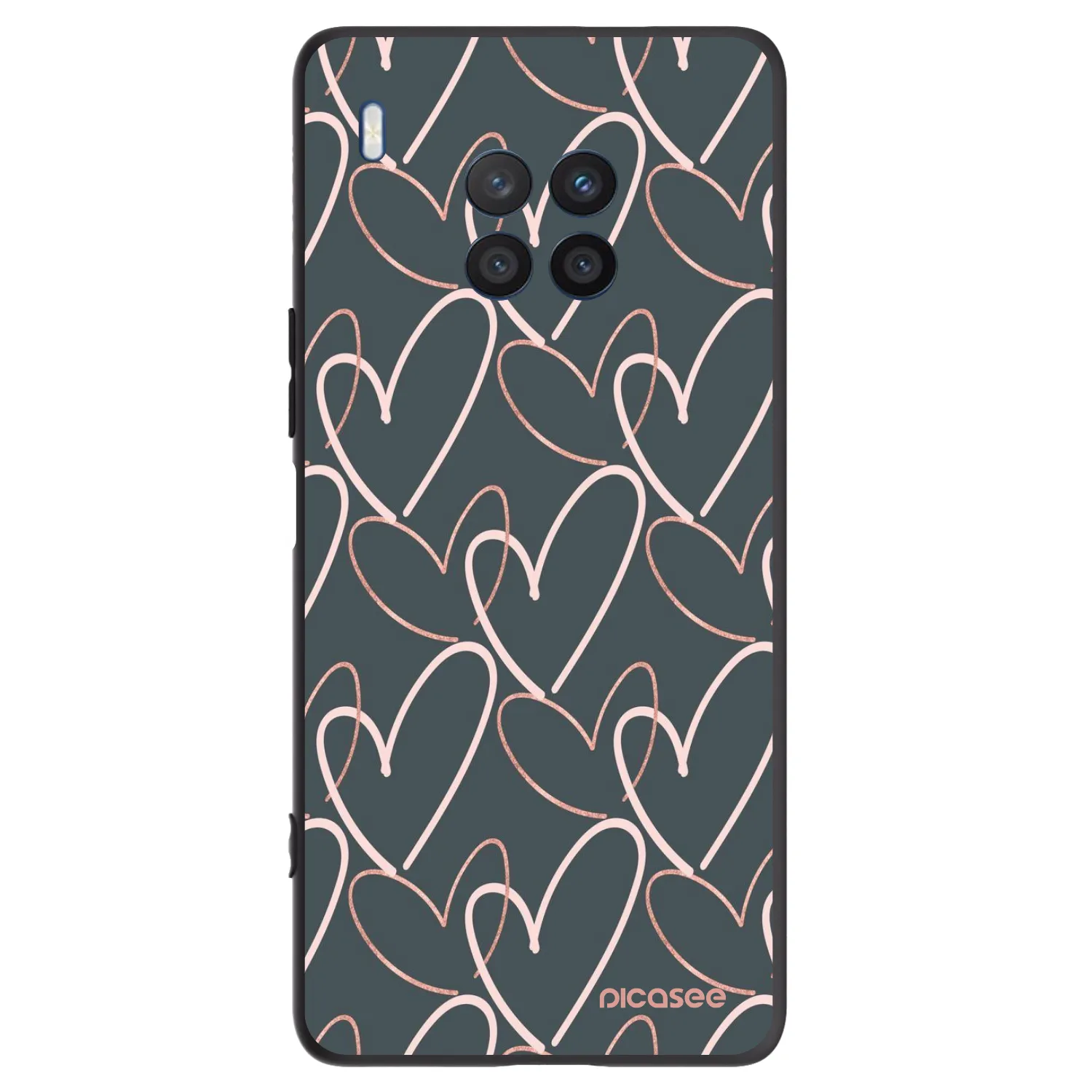 Picasee Μαύρη θήκη σιλικόνης για Honor 50 Lite - Lots of love