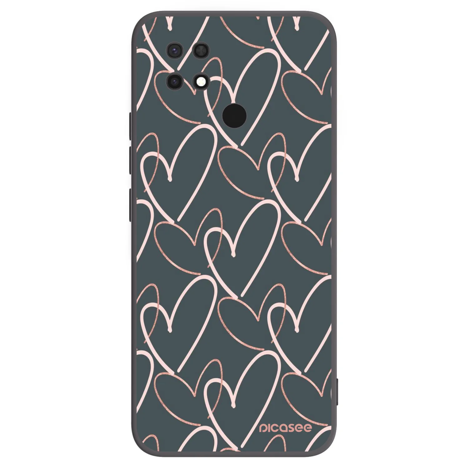 Picasee Μαύρη θήκη σιλικόνης για Xiaomi Redmi 10C - Lots of love