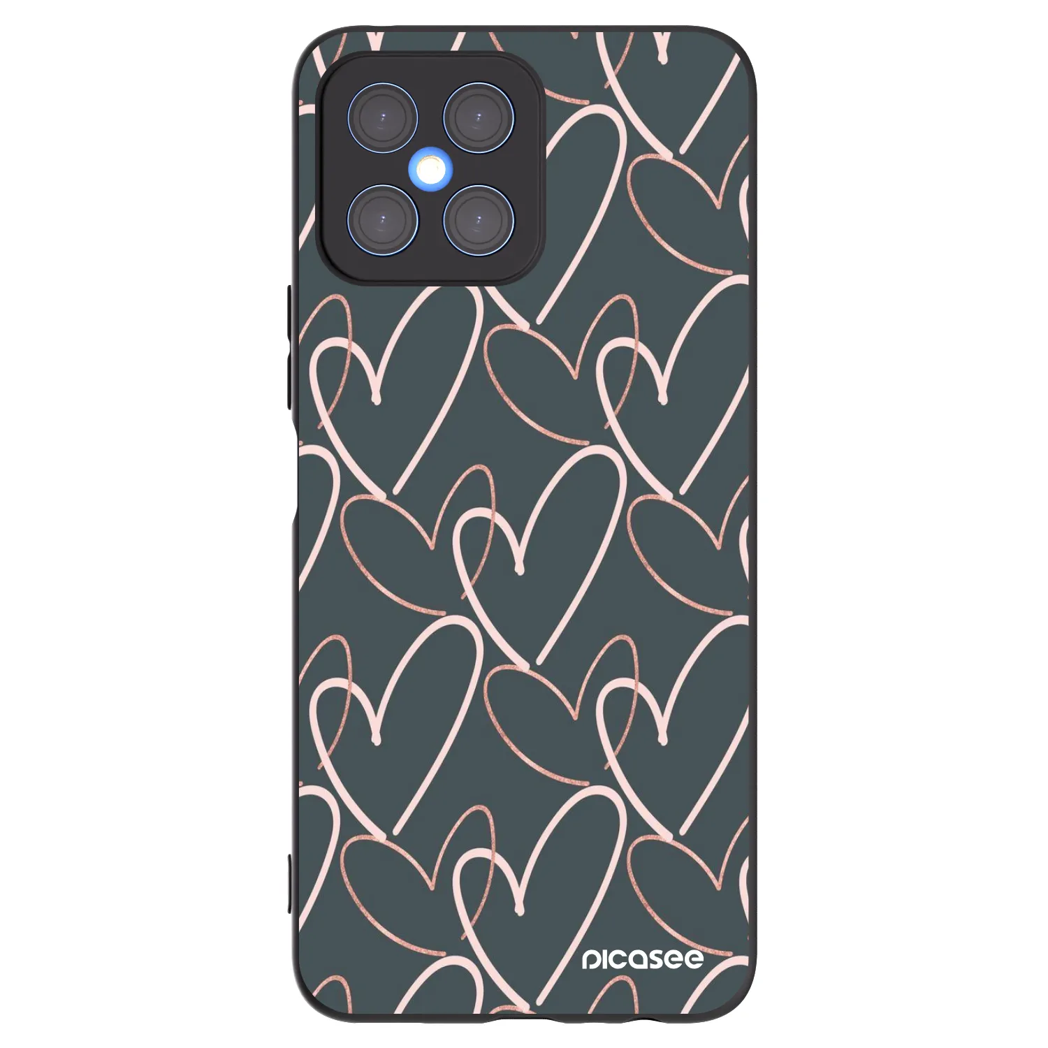 Picasee Μαύρη θήκη σιλικόνης για Honor X8 4G - Lots of love