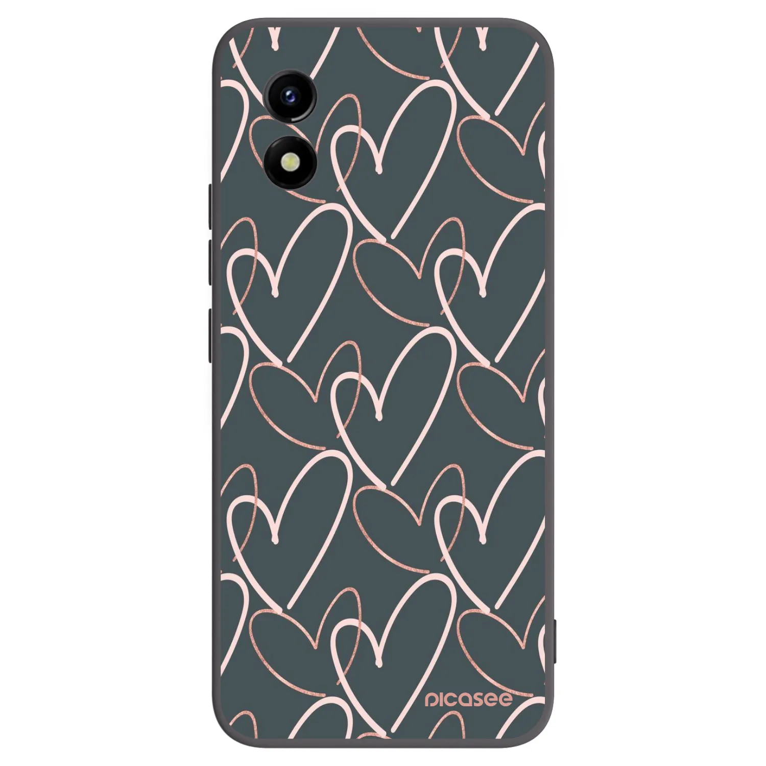 Picasee Μαύρη θήκη σιλικόνης για Vivo Y01 - Lots of love