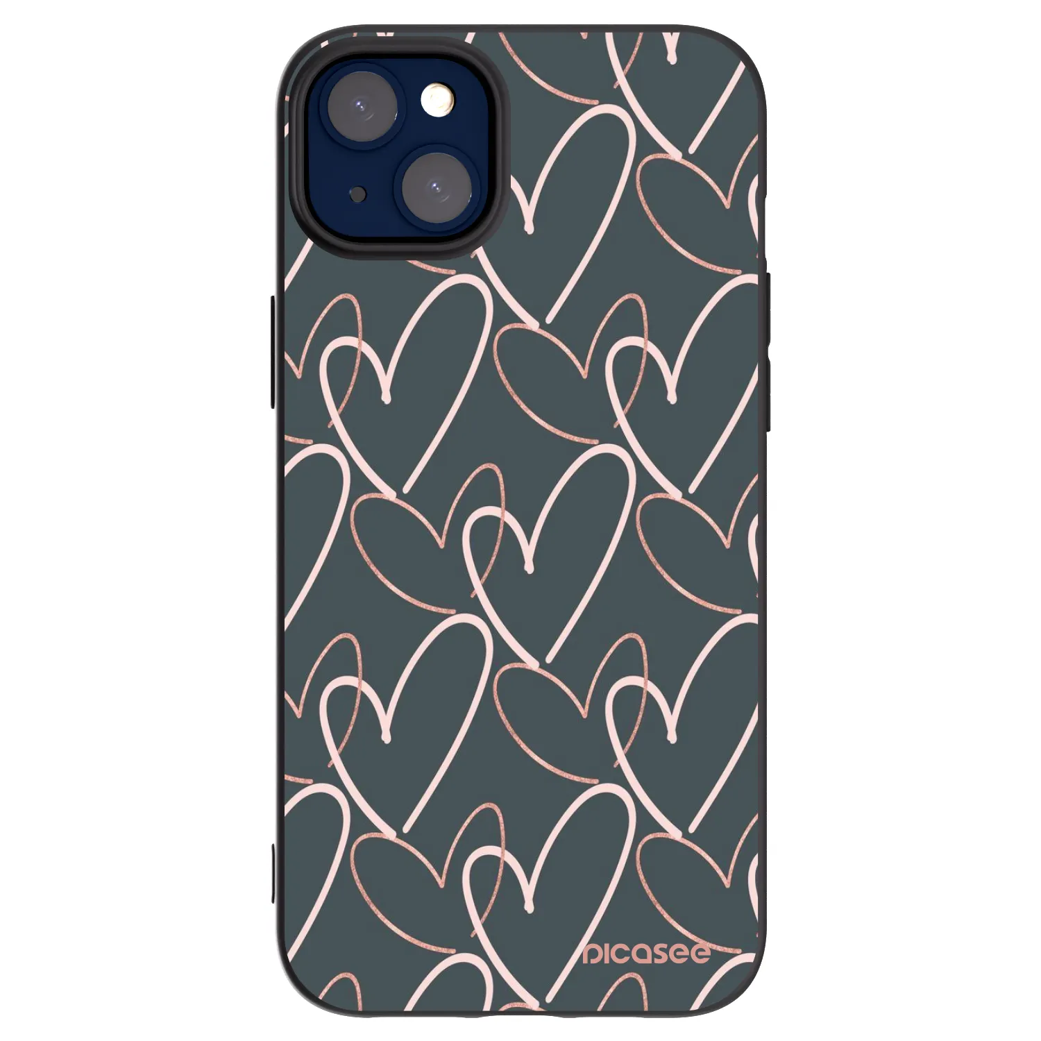 Picasee Μαύρη θήκη σιλικόνης για Apple iPhone 14 Plus - Lots of love