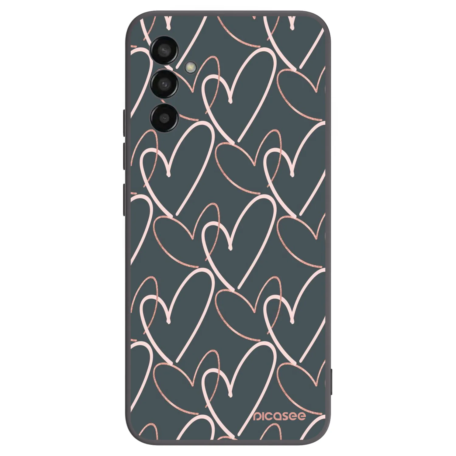 Picasee Μαύρη θήκη σιλικόνης για Samsung Galaxy M13 M135F - Lots of love