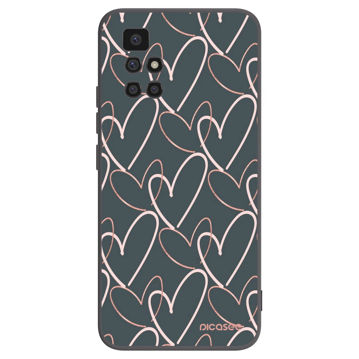 Picasee Μαύρη θήκη σιλικόνης για Xiaomi Redmi 10 (2022) - Lots of love