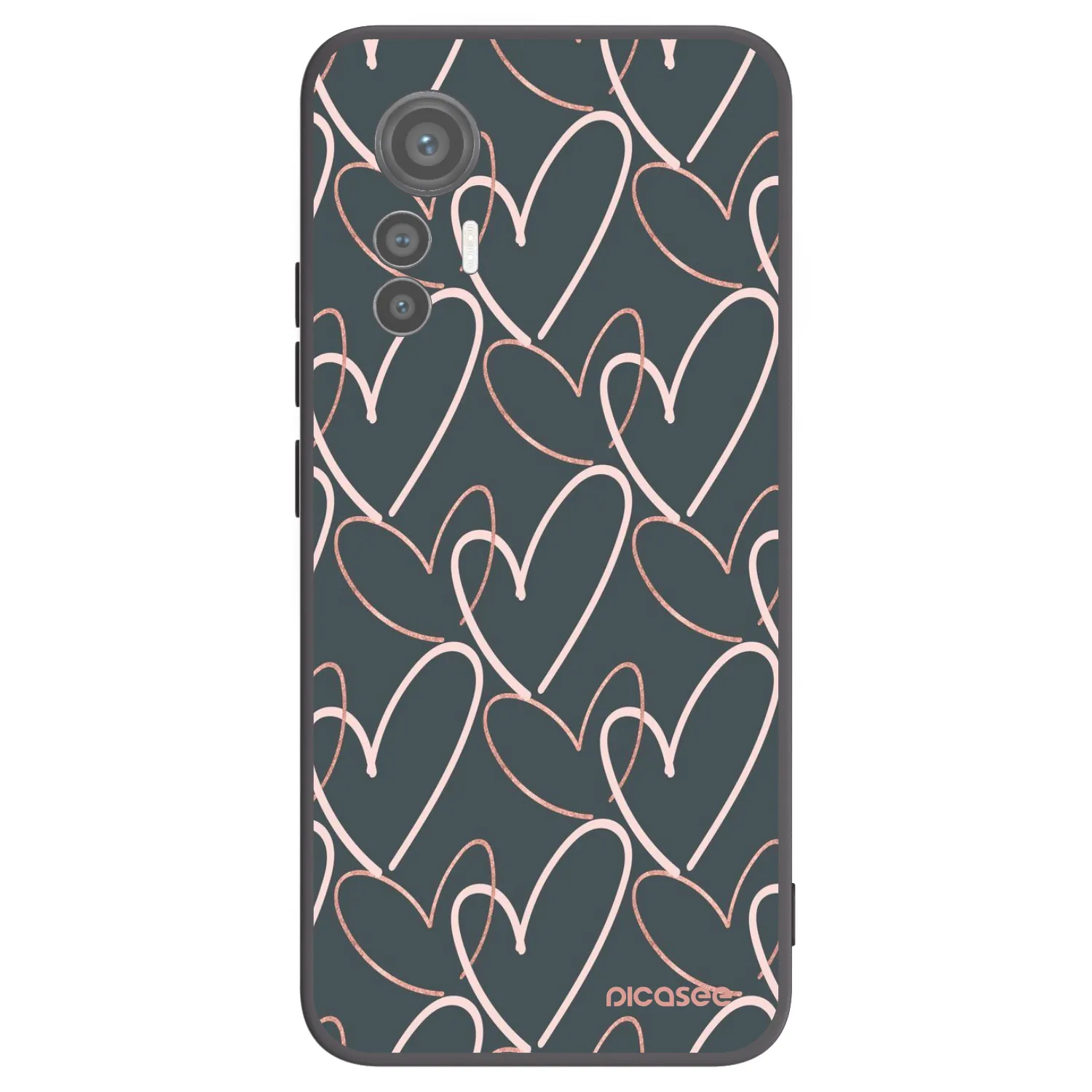 Picasee Μαύρη θήκη σιλικόνης για Xiaomi 12 Lite - Lots of love