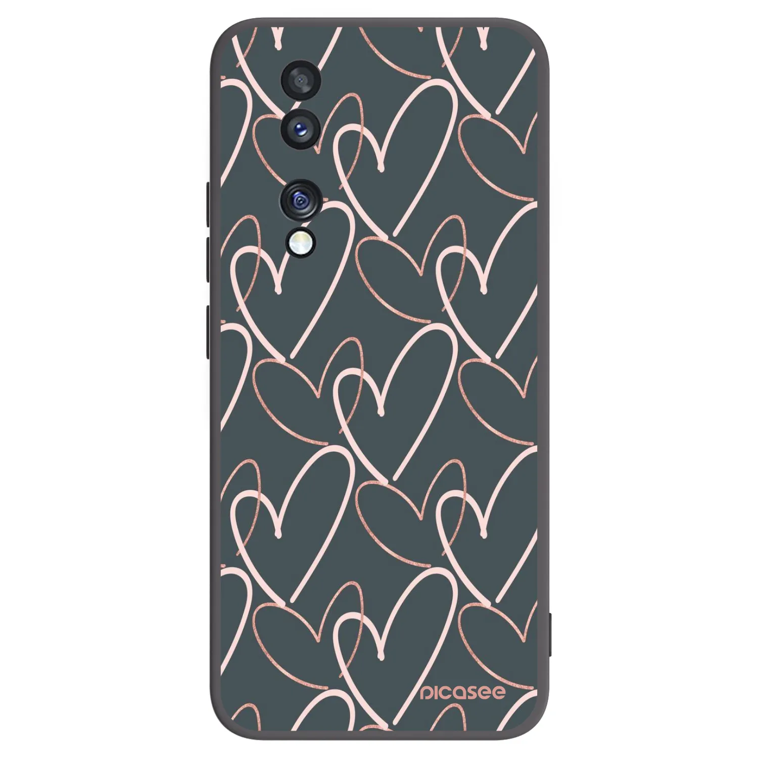 Picasee Μαύρη θήκη σιλικόνης για Honor 70 - Lots of love